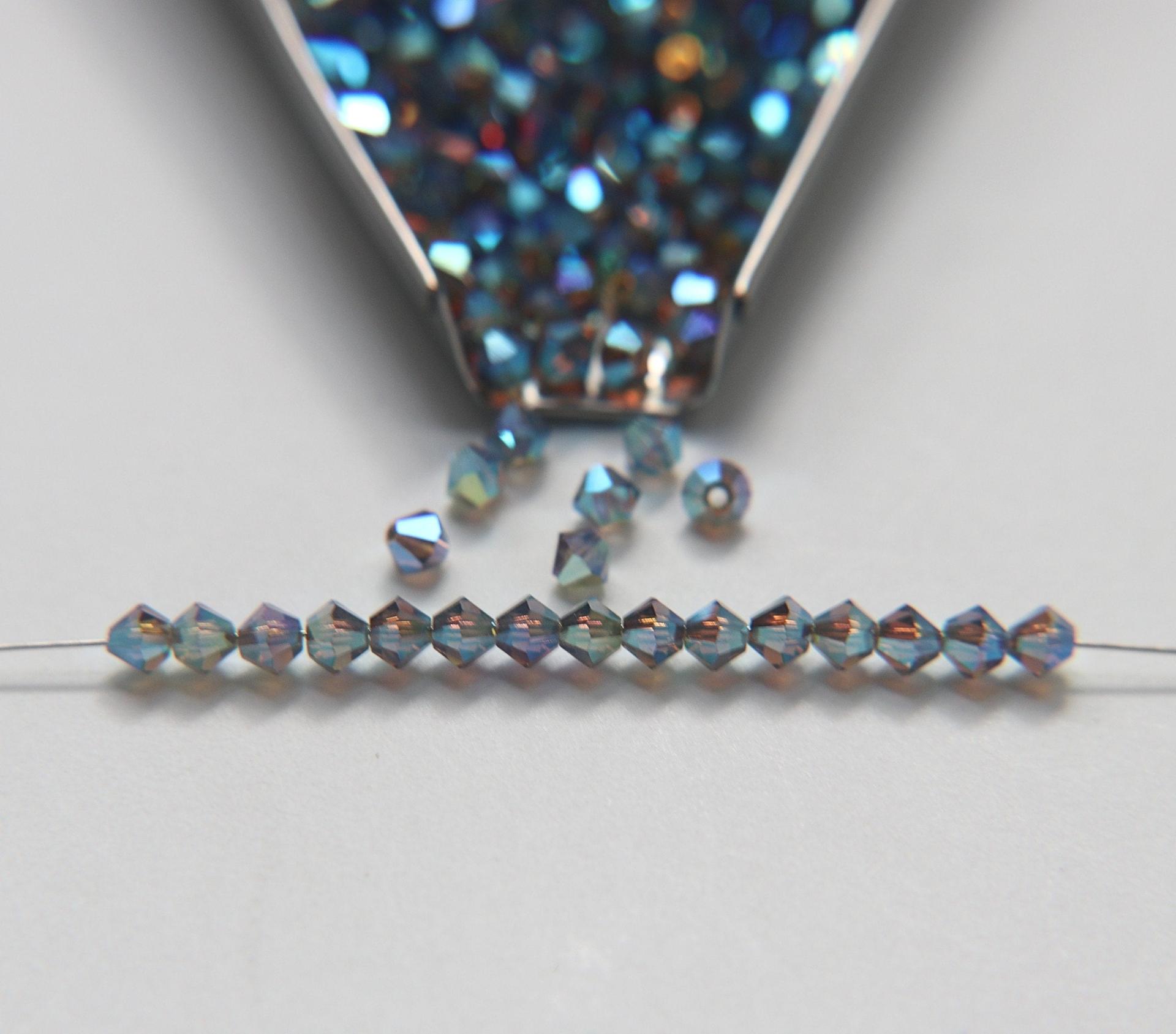 4mm Preciosa Light Colorado Topaz 2X Aurore Boreale Bicones Beads 36/72/144/432/720 Pieces PREMIUM MATERIALS,embroidery materials, jewelry