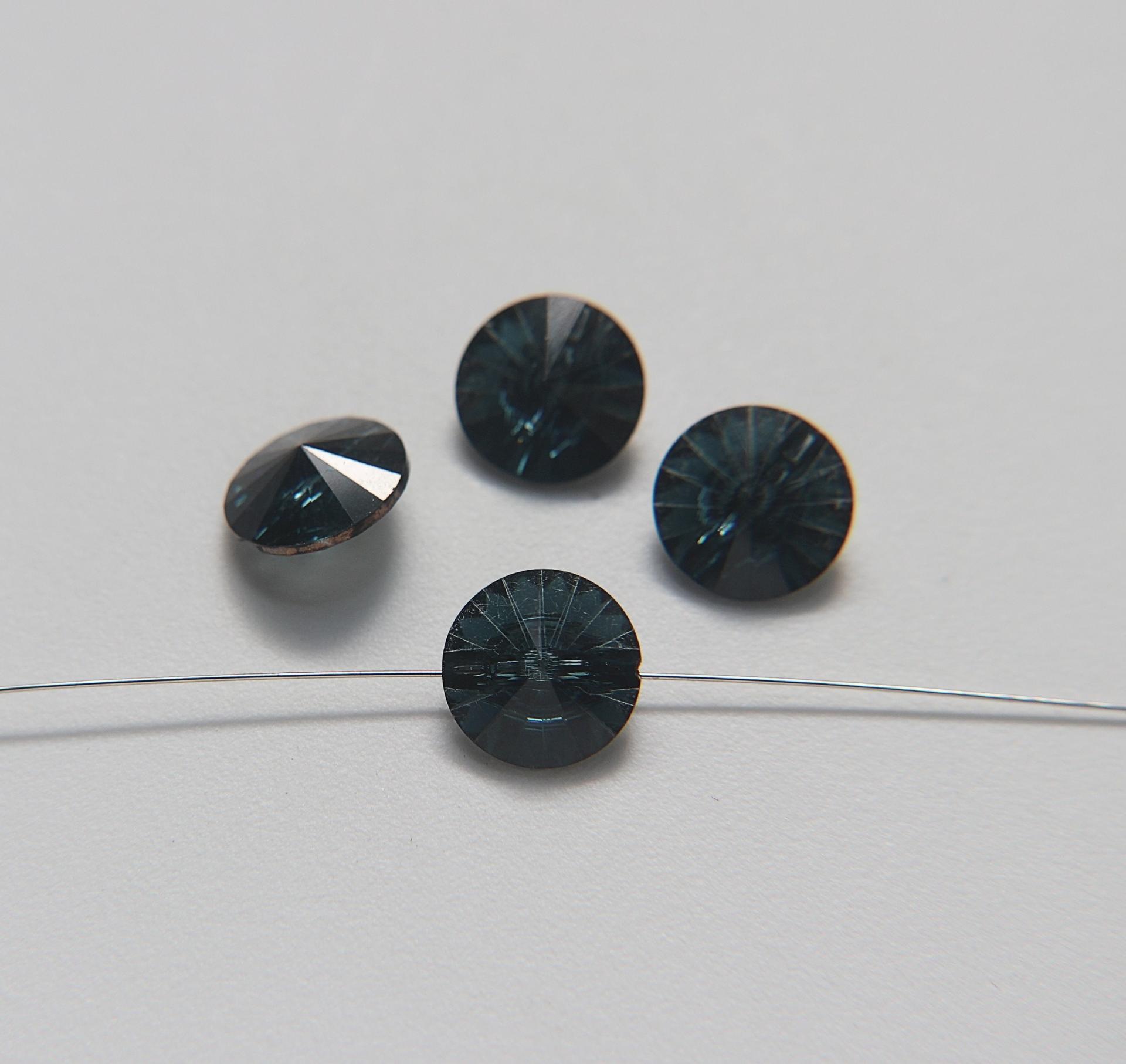 12mm Montana Vintage Swarovski 3015 Sew On Rivoli Button Genuine Swarovski Crystal 2/6/12 pieces