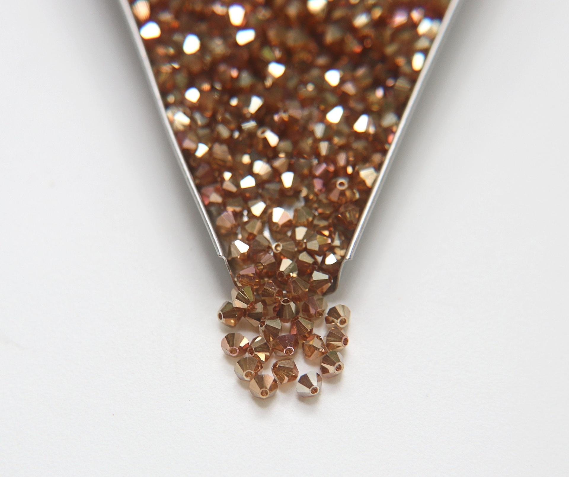4mm Preciosa Copper Honey Bicones Beads 36/72/144/432/720 Pieces PREMIUM MATERIALS,embroidery materials