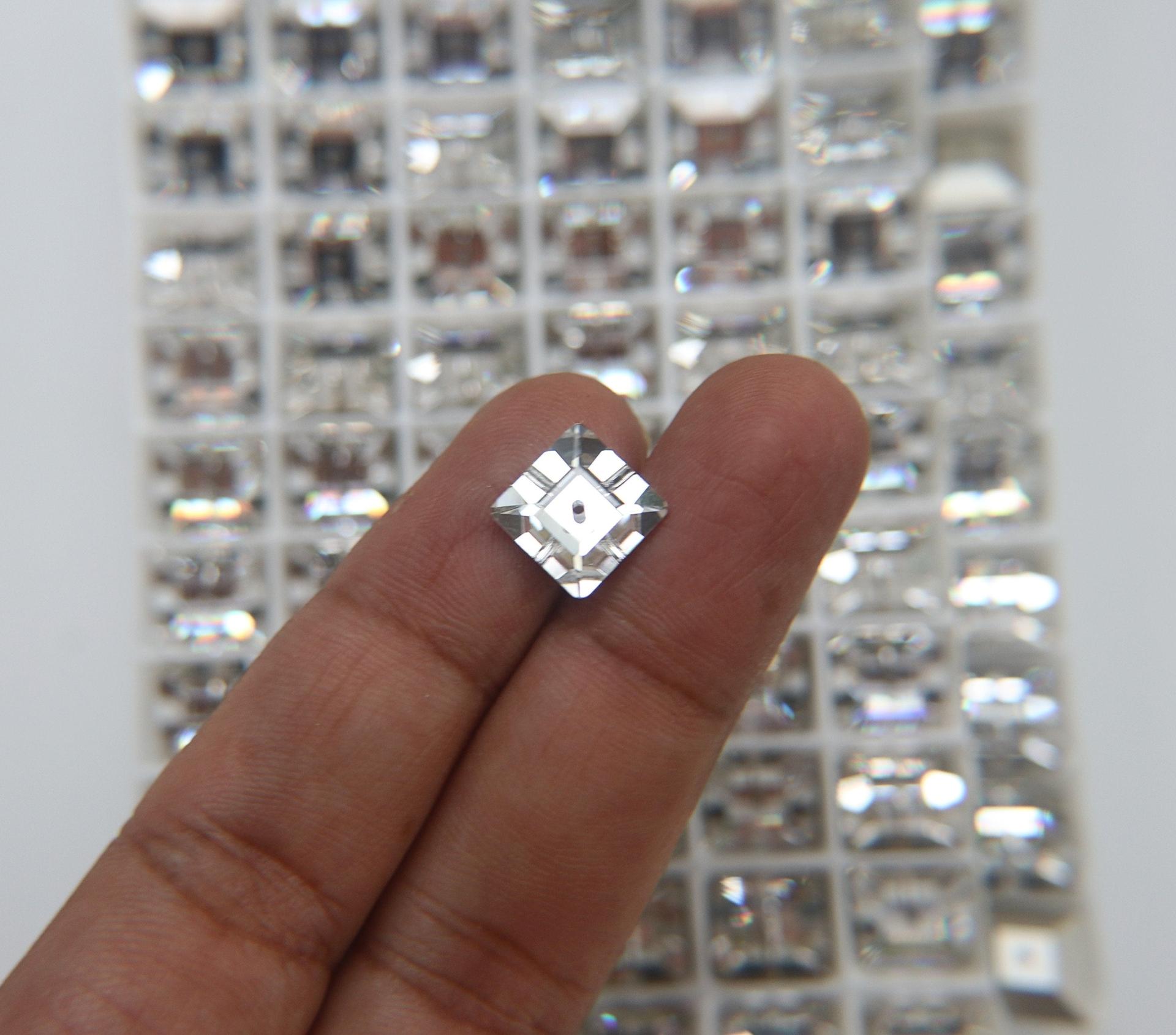 10mm Swarovski 3400 Square Lochrosen (3400) in Crystal 2/4/24/72/144 Pieces PREMIUM Materials