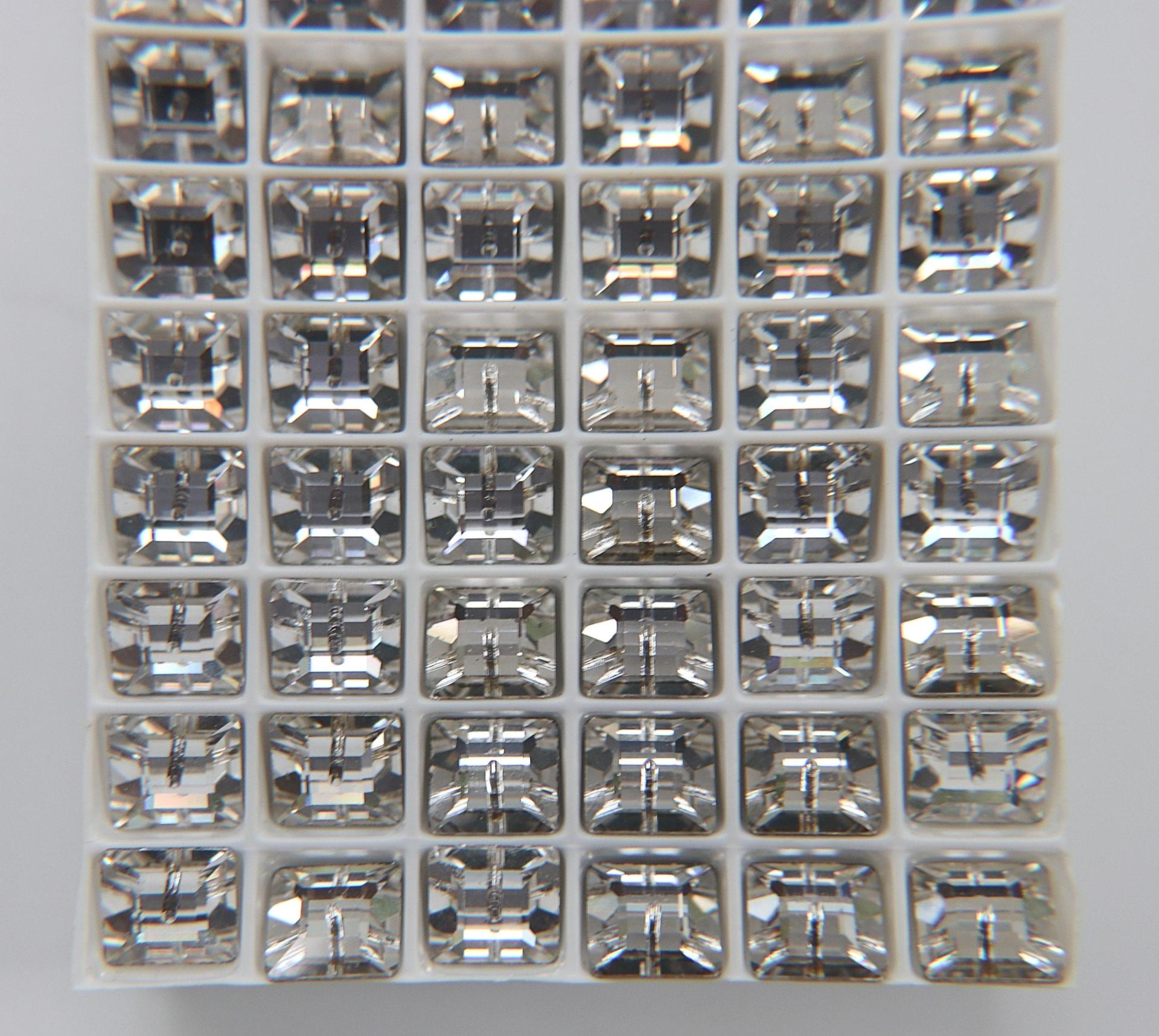 10mm Swarovski 3400 Square Lochrosen (3400) in Crystal 2/4/24/72/144 Pieces PREMIUM Materials
