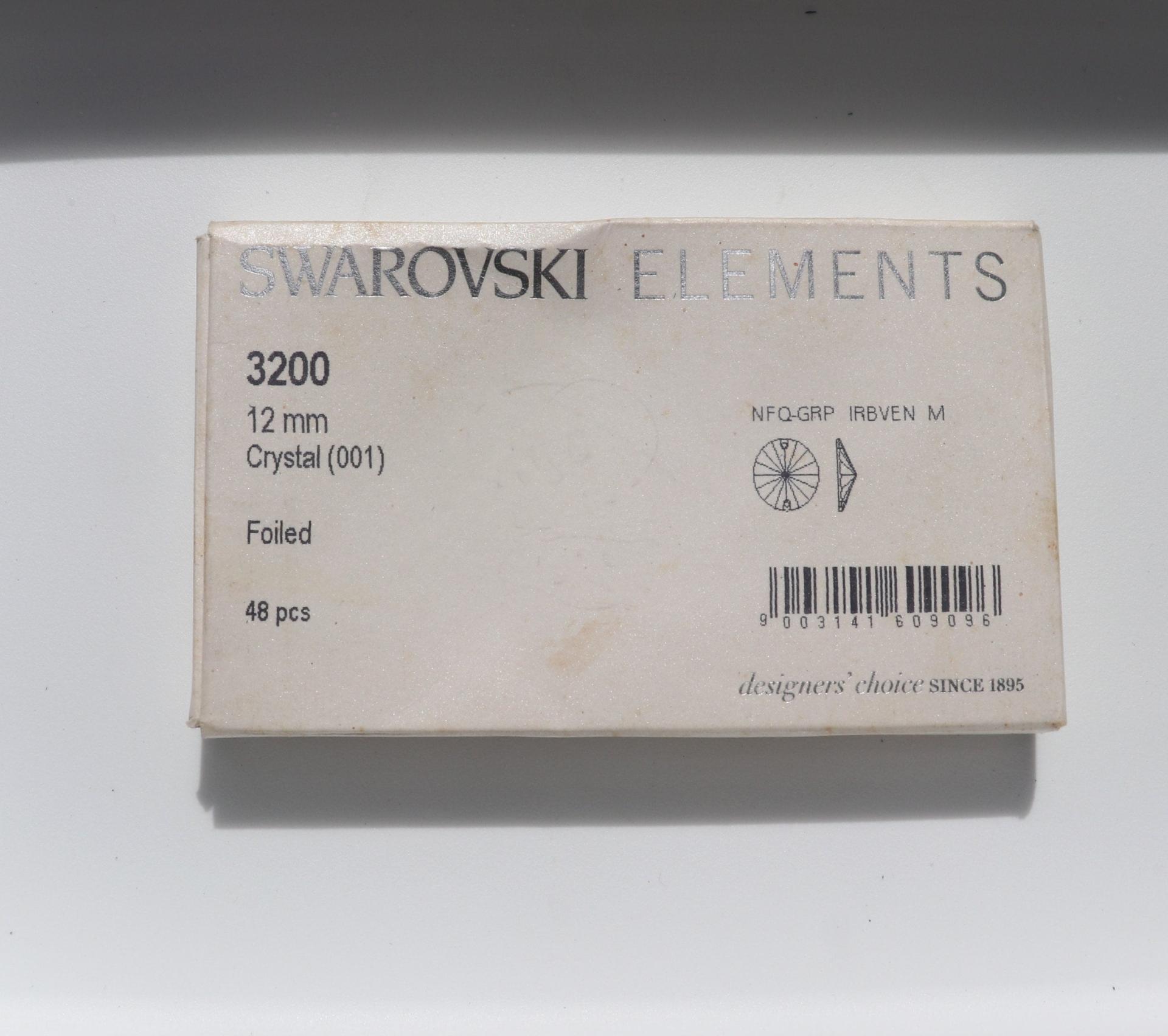 Swarovski 3200 12mm Rivoli Sew On Crystal in Crystal / Light Rose, embroidery, jewelry parts 2/6/12/24 pieces bridal decorations