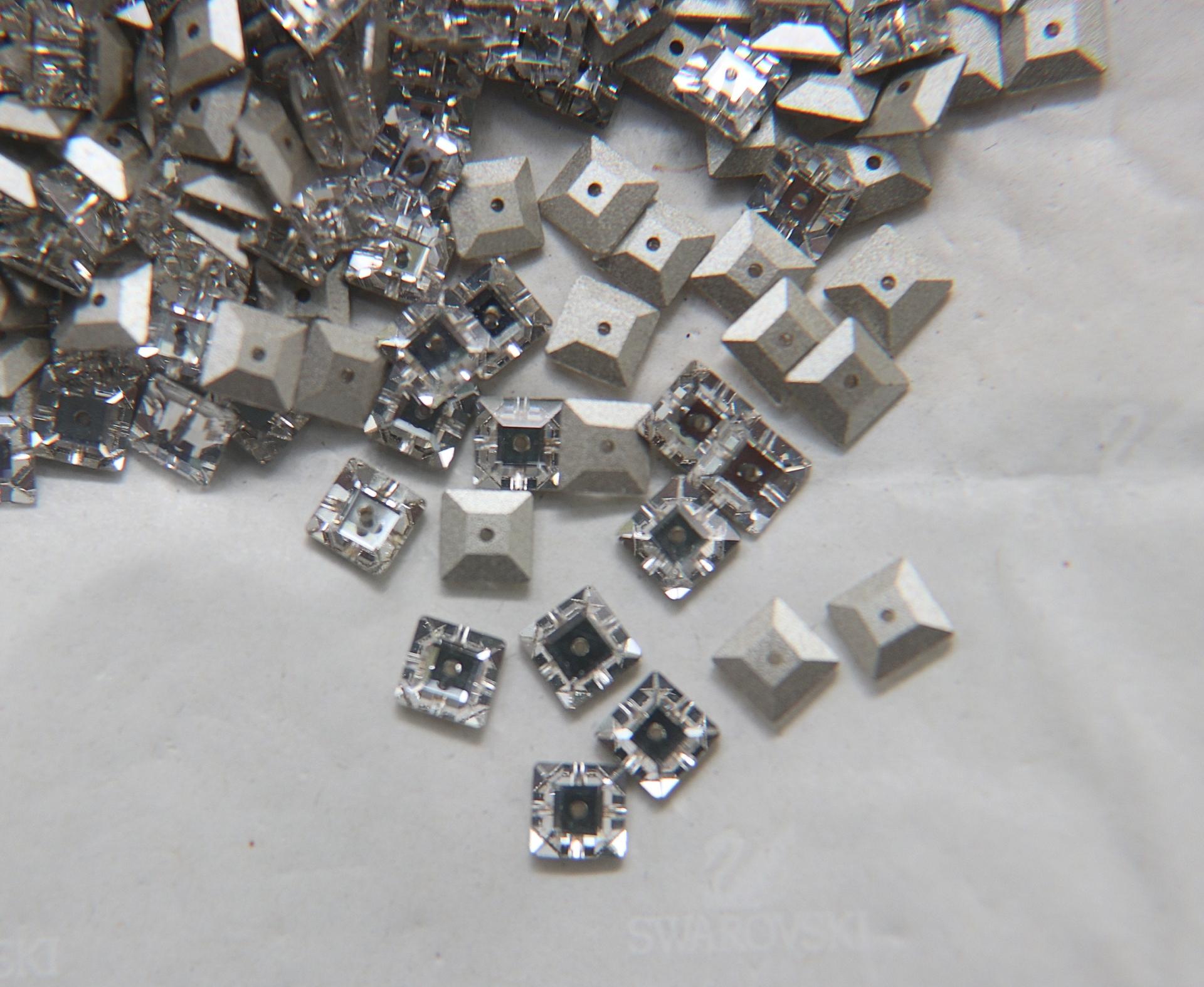 6mm Swarovski 3400 Square Lochrosen (3400) in CRYSTAL 12/24/72/144 Pieces PREMIUM Materials