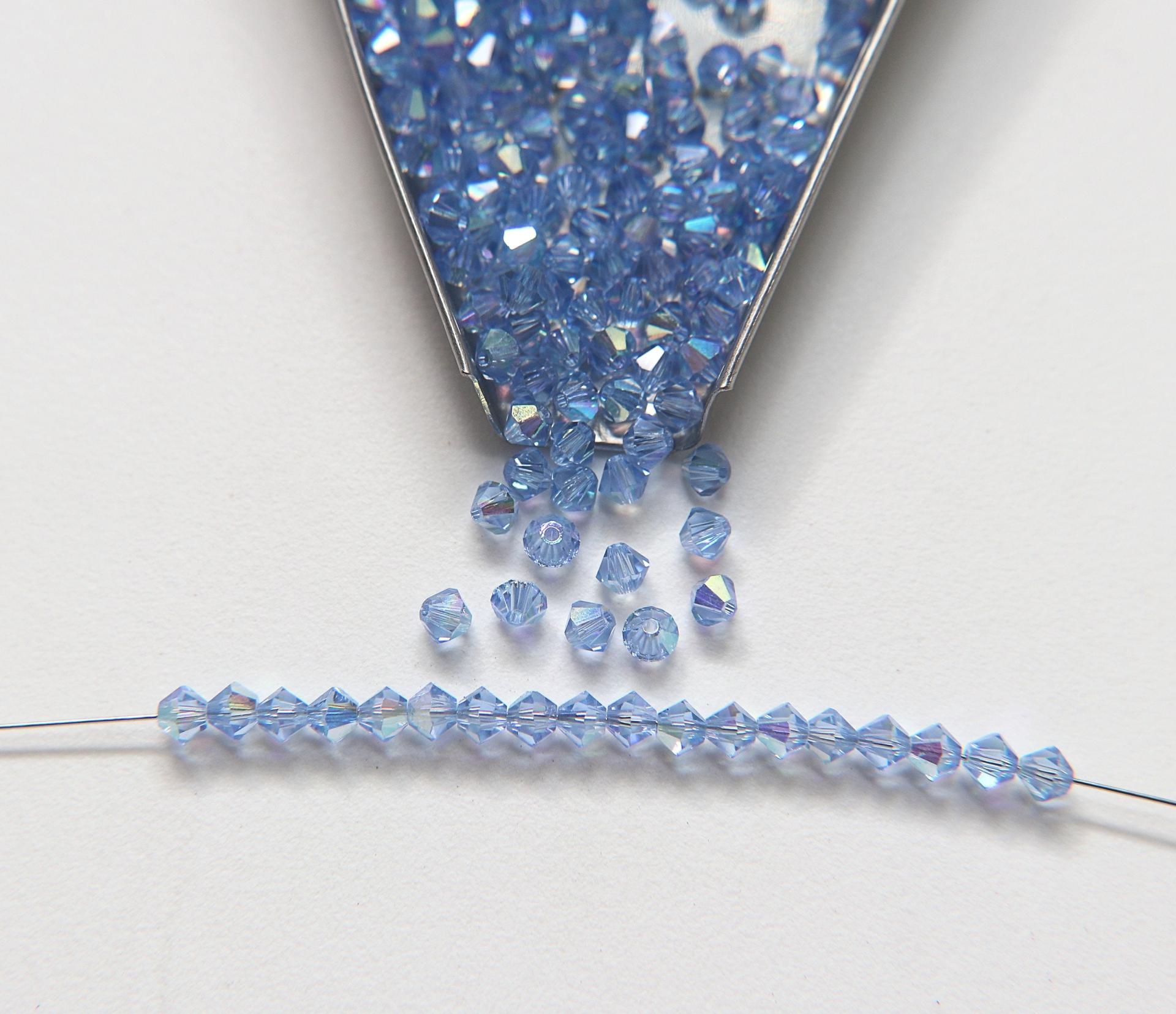 4mm Swarovski Light Sapphire AB Bicones beads rainbow 36/72/144/432/720 Pieces (550) rainbow beads, jewelry making, couture embellishments