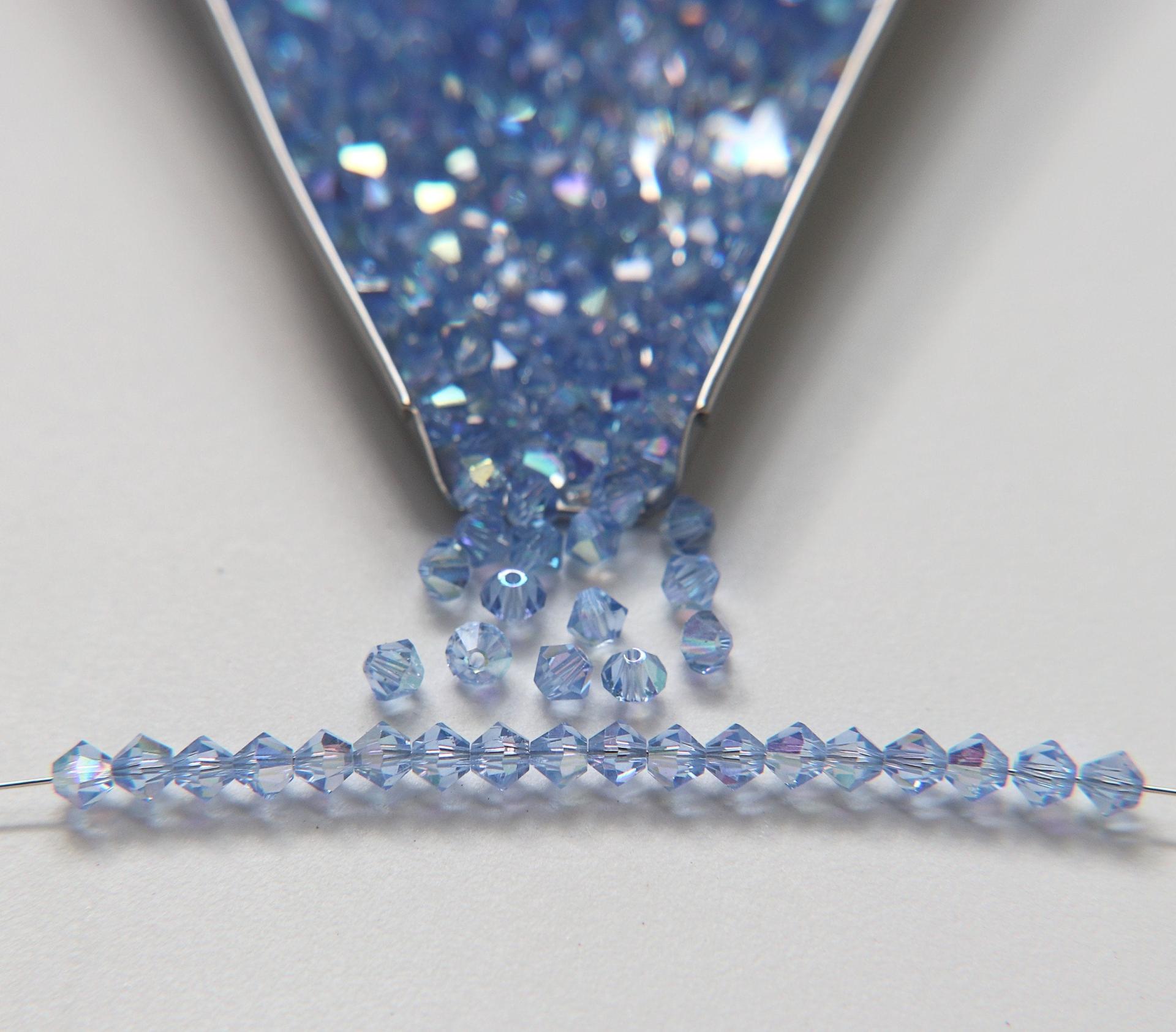 4mm Swarovski Light Sapphire AB Bicones beads rainbow 36/72/144/432/720 Pieces (550) rainbow beads, jewelry making, couture embellishments