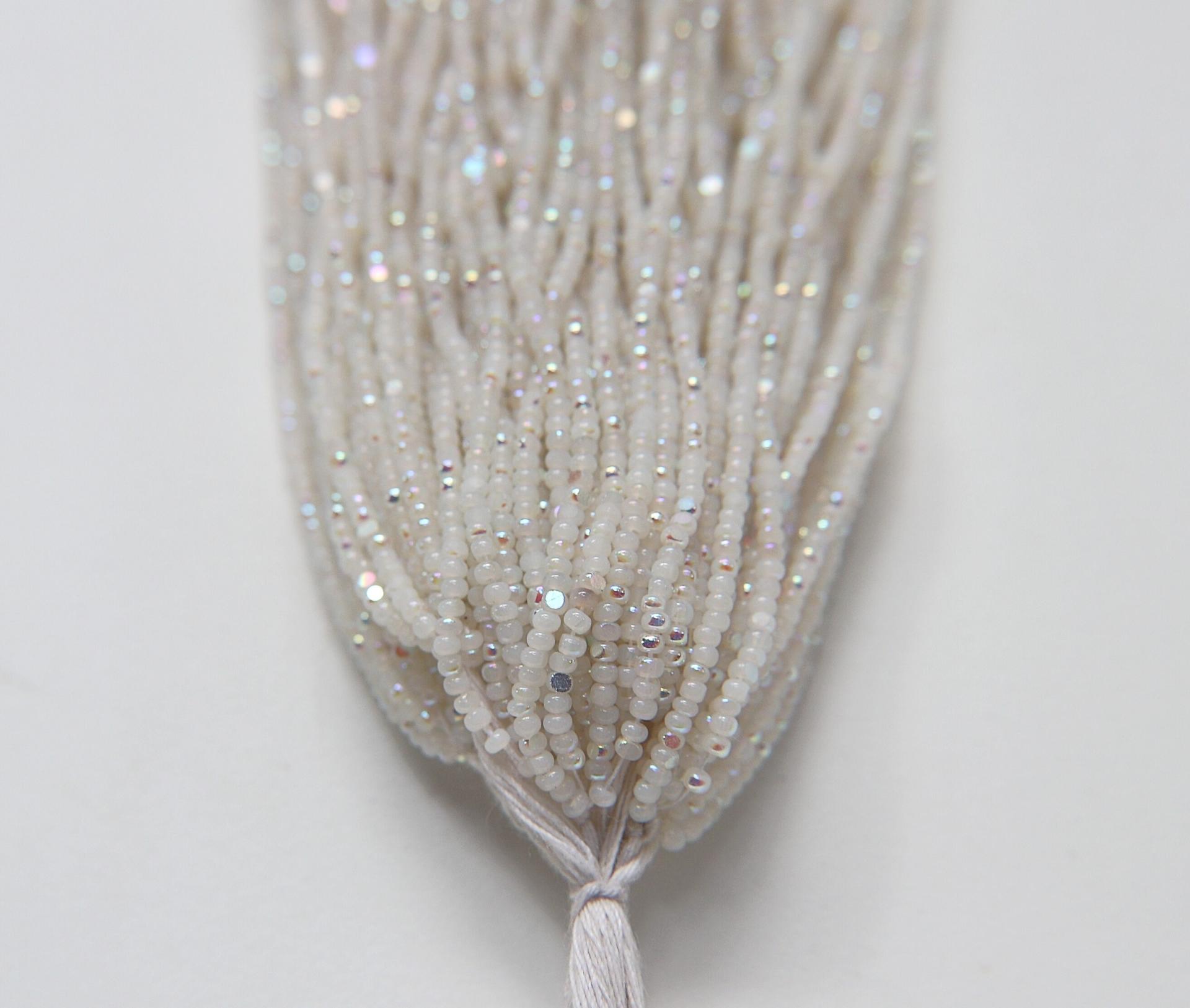 11/0 Hanks Charlotte Cut Beads Patina White Opal Aurore Boreale 1/5/25/50/100 Hanks PREMIUM SEED BEADS, Native Supplies