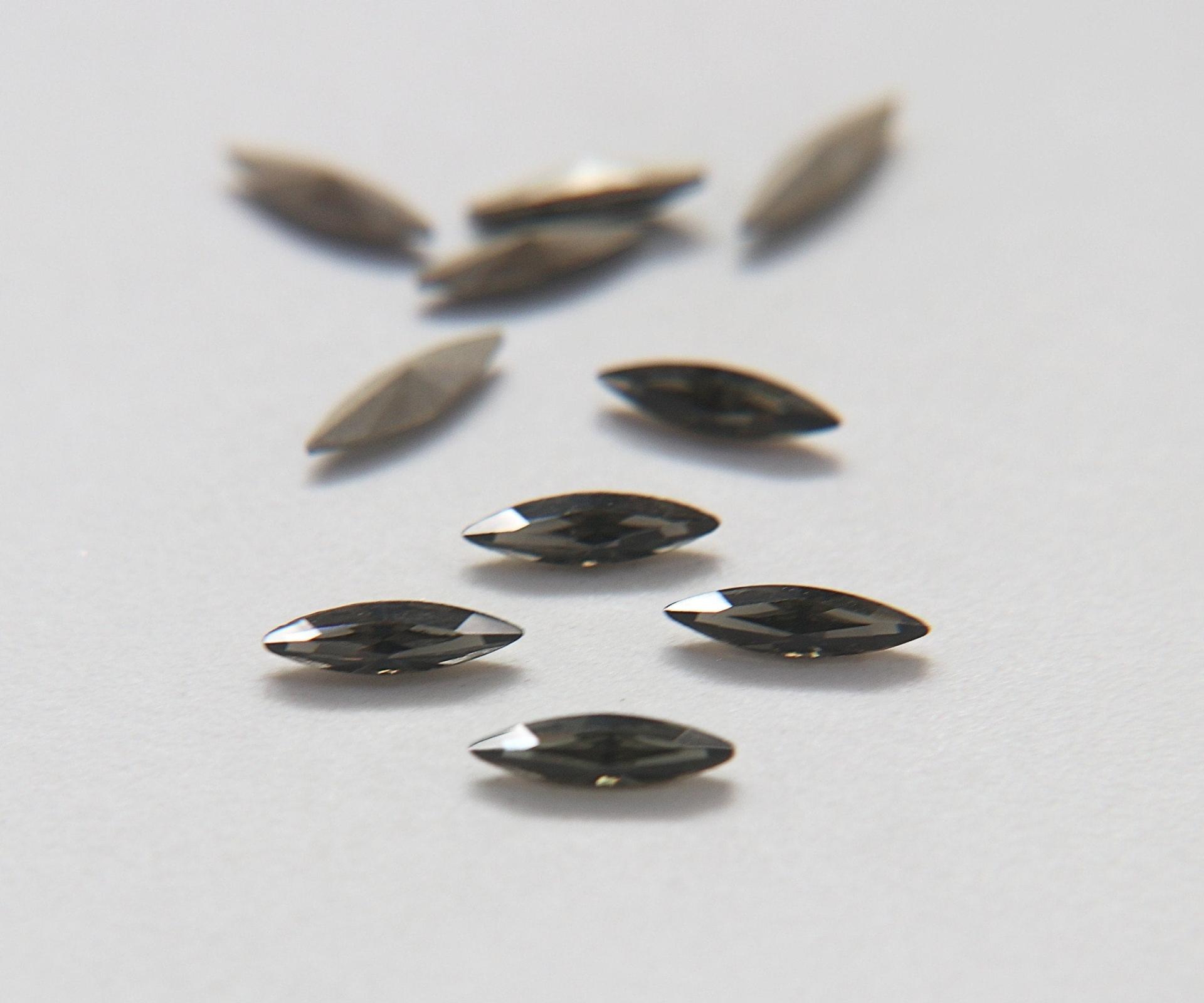 11x3mm Swarovski Black Diamond Marquise New Vintage Pointy Back Navette 4200 crystals Jewery making stones gemstones