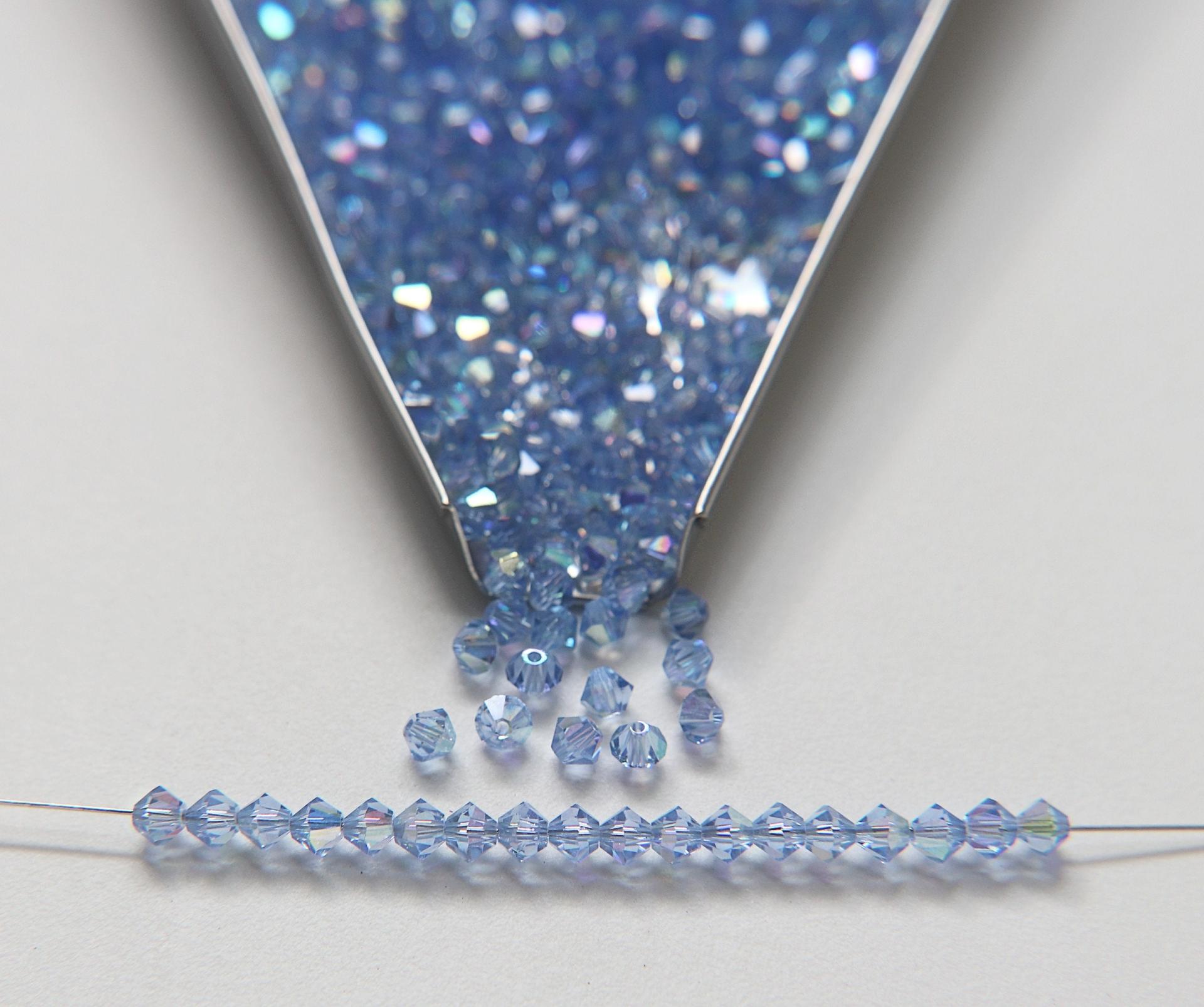 4mm Swarovski Light Sapphire AB Bicones beads rainbow 36/72/144/432/720 Pieces (550) rainbow beads, jewelry making, couture embellishments