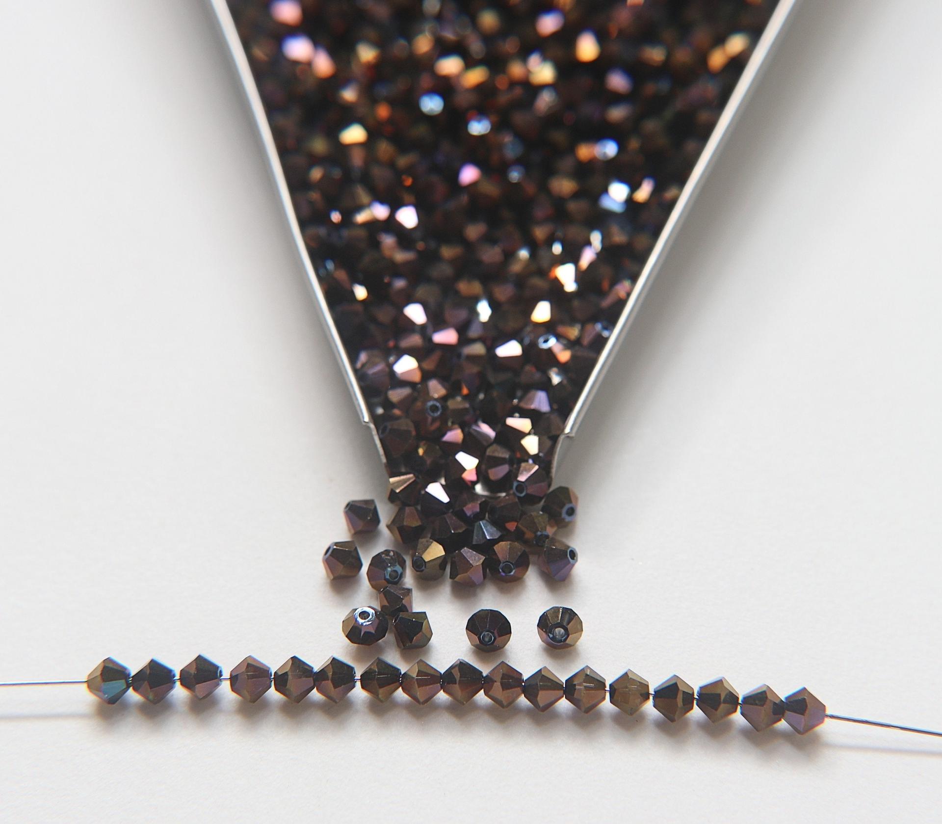 4mm Swarovski Crystal Dorado Blue 2X FC Bicones Rainbow Crystal Beads 36/72/144/432/720 Pieces jewelry making, embroidery couture materials