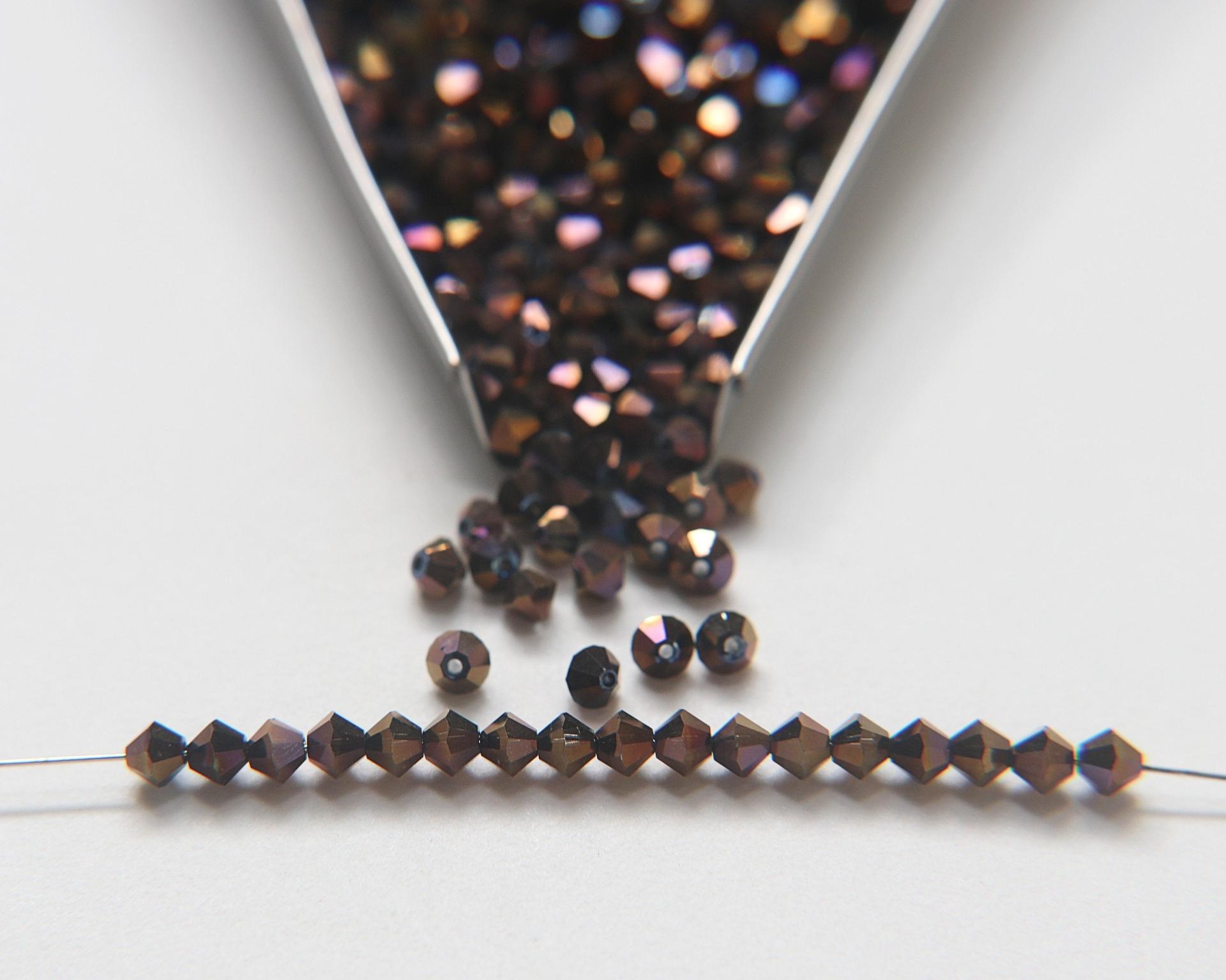 4mm Swarovski Crystal Dorado Blue 2X FC Bicones Rainbow Crystal Beads 36/72/144/432/720 Pieces jewelry making, embroidery couture materials