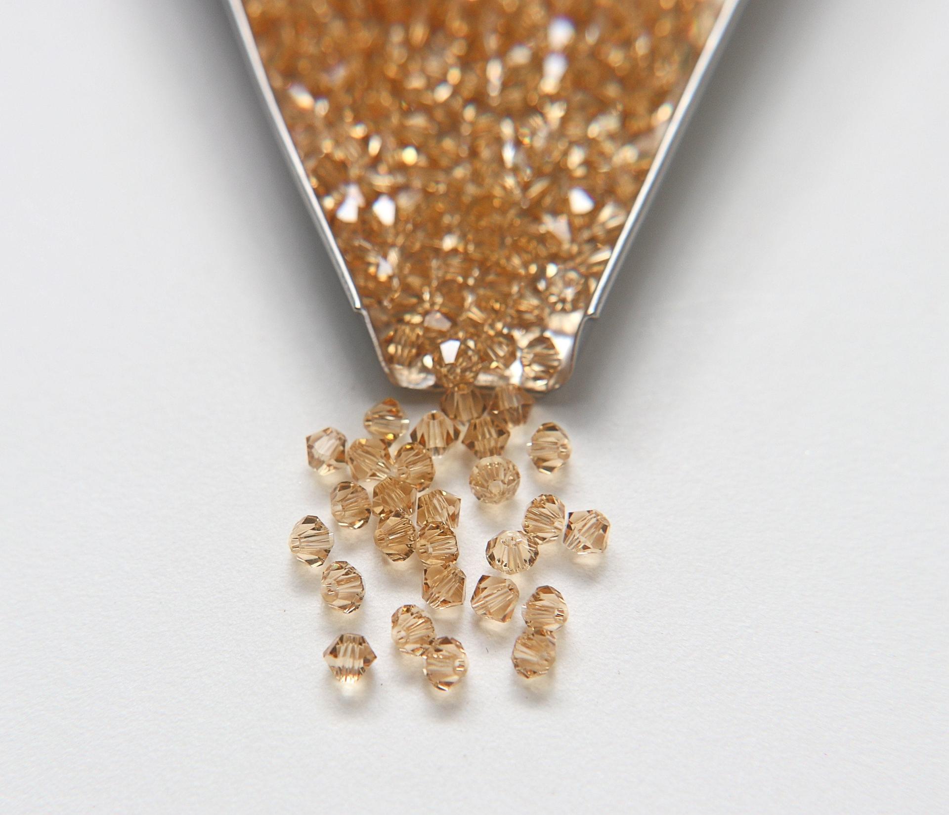 4mm Crystal Brandy Swarovski Bicone beads 36/72/144/432/720 Pieces (247) jewelry supplies, couture embroidery, wedding embellishments