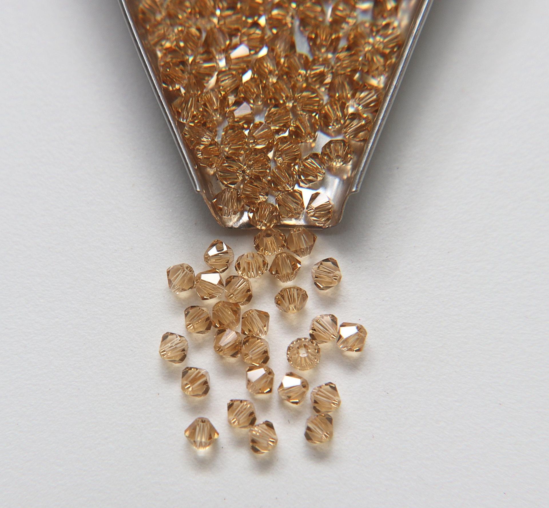 4mm Crystal Brandy Swarovski Bicone beads 36/72/144/432/720 Pieces (247) jewelry supplies, couture embroidery, wedding embellishments