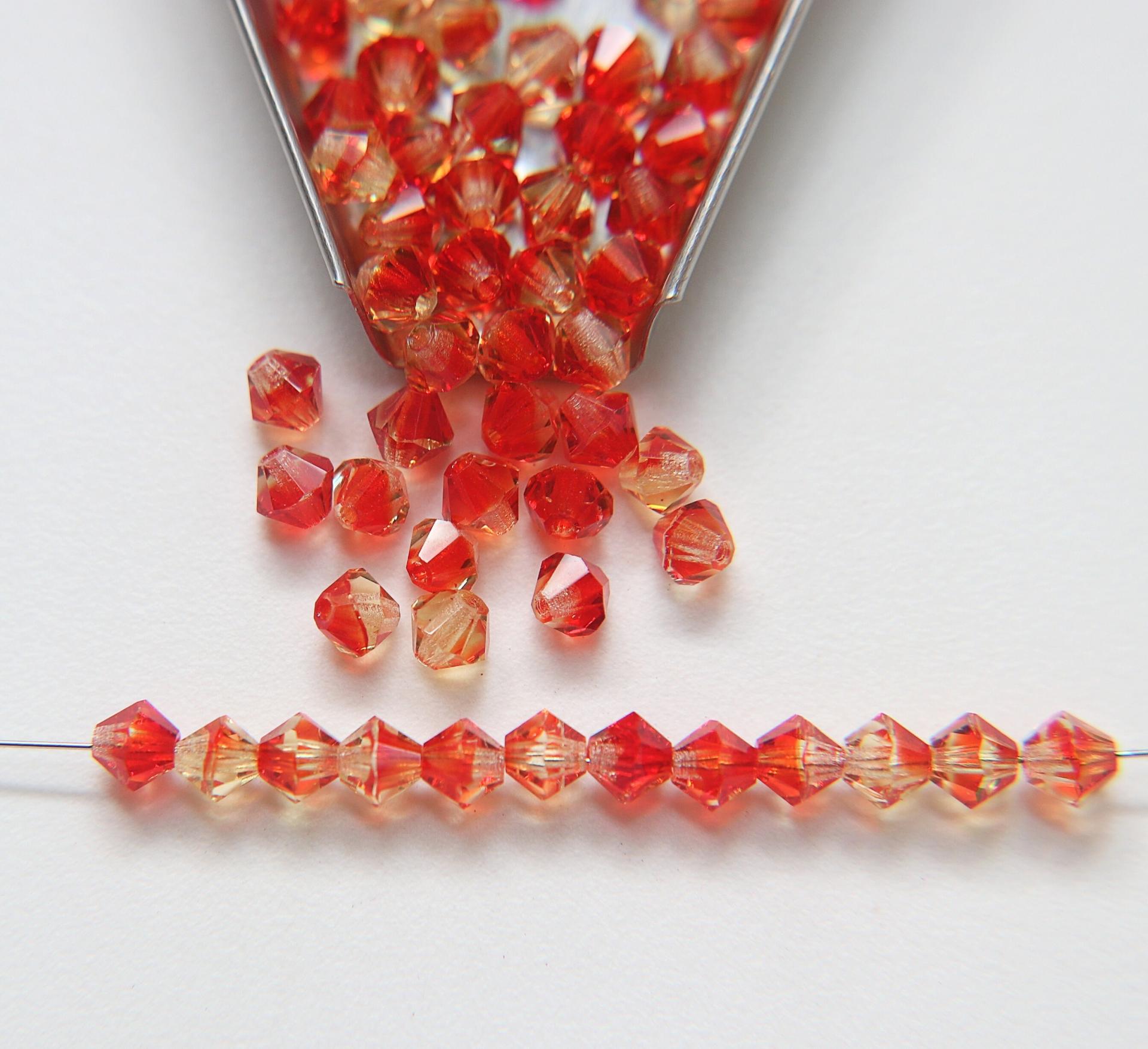 5mm Fireopal Preciosa Bicones 12/36/72/144/720 Pieces jewelry making beads, embroidery materials, findings