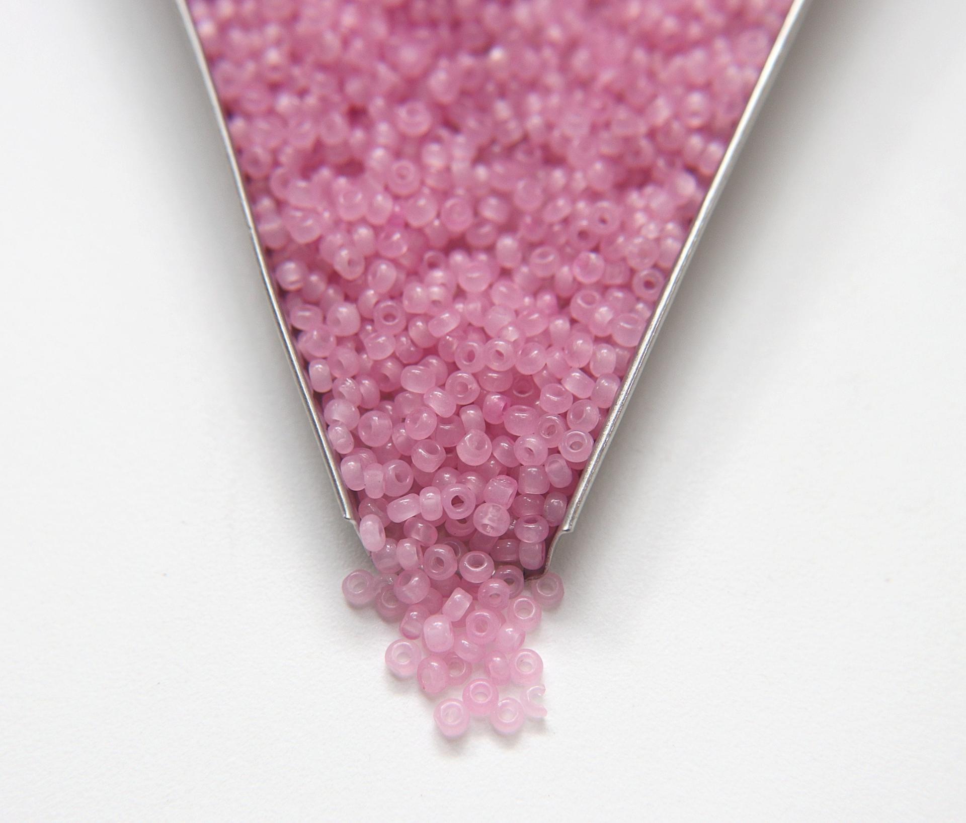 8/0 Truecuts Beads French Rose Opal glass beads jewelry supply vintage findings craft supply rare materials