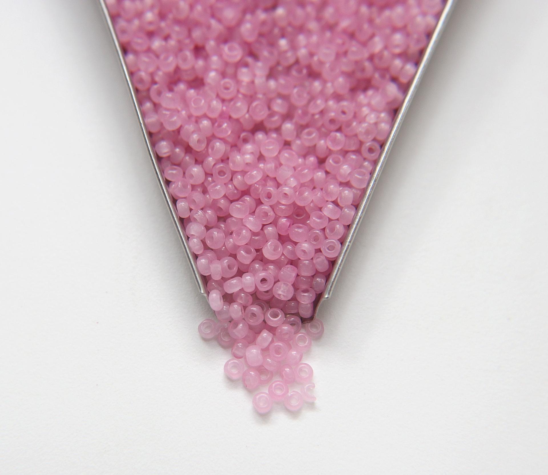 8/0 Truecuts Beads French Rose Opal glass beads jewelry supply vintage findings craft supply rare materials