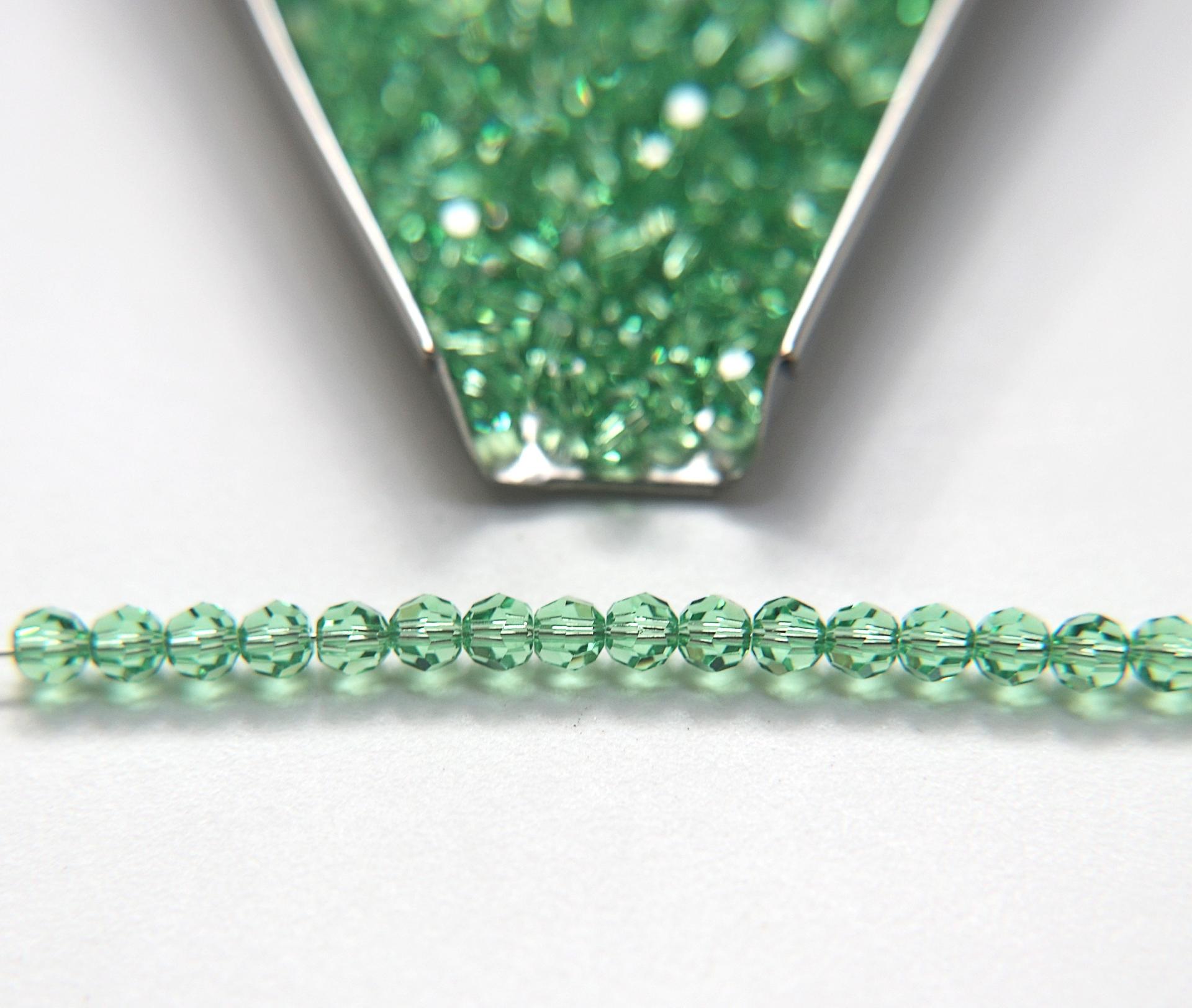 4mm Swarovski 5000 Light Emerald Faceted Round Beads Jewelry findings ornaments making beads