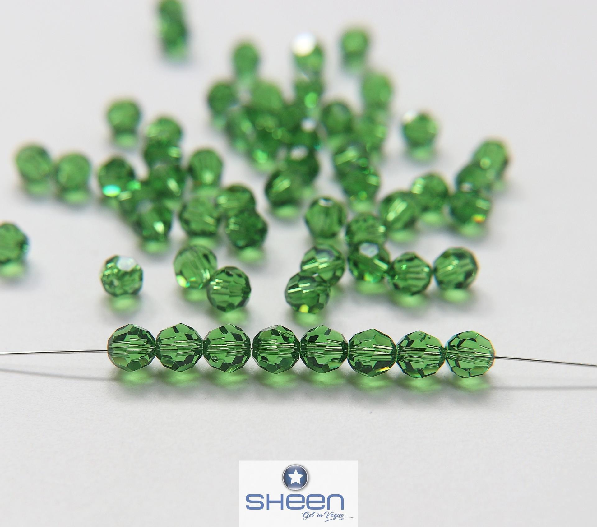 6mm Swarovski Elements Article 5000 Fern Green Faceted Round Beads jewelry making ornament