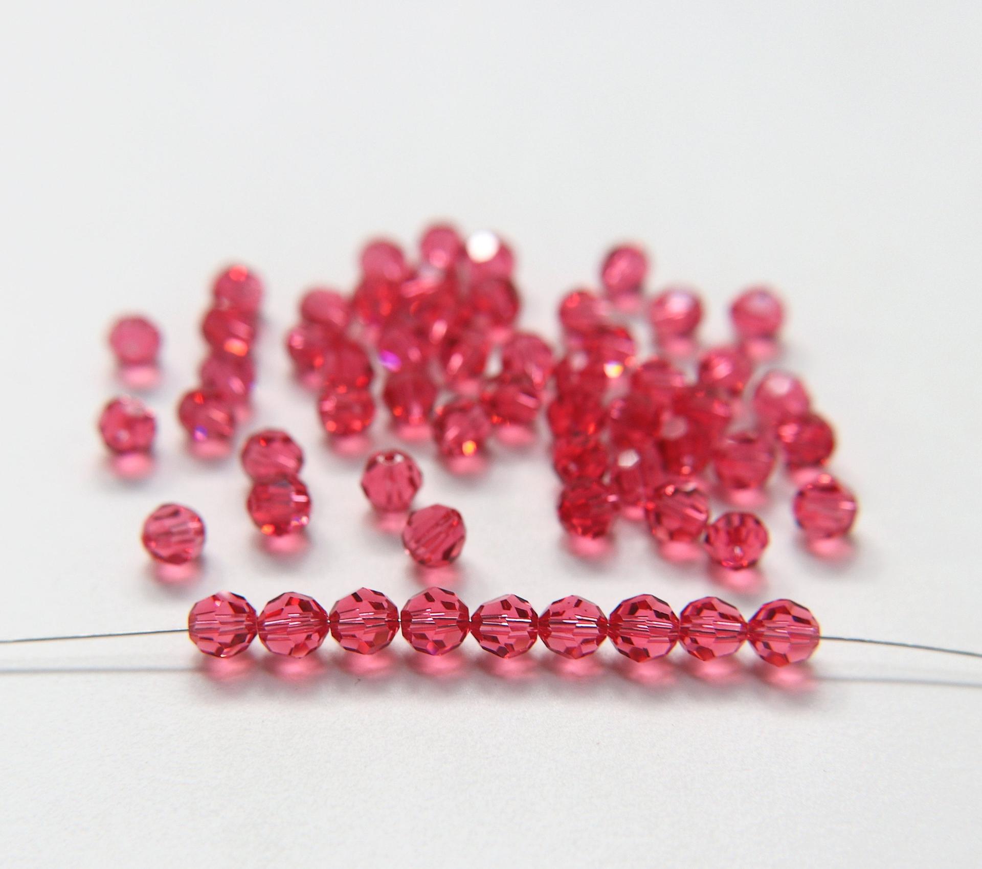 6mm Swarovski Elements Article 5000 Indian Pink Faceted Round Beads jewelry making ornament