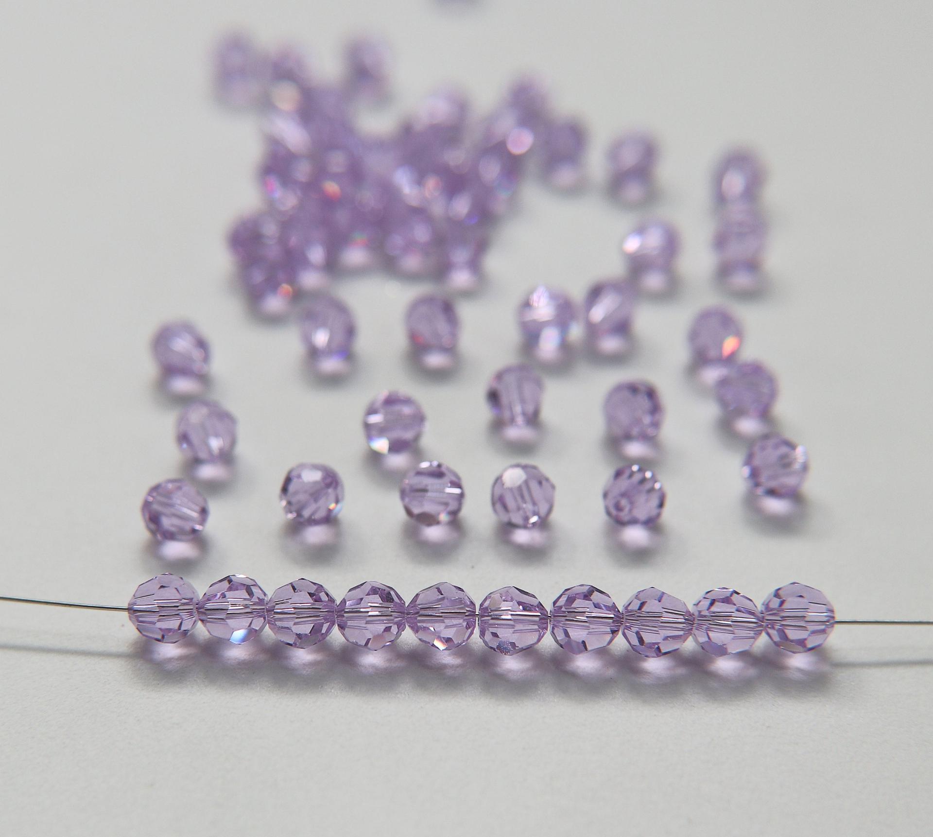 6mm Swarovski Elements Article 5000 Violet Faceted Round Beads jewelry making ornament