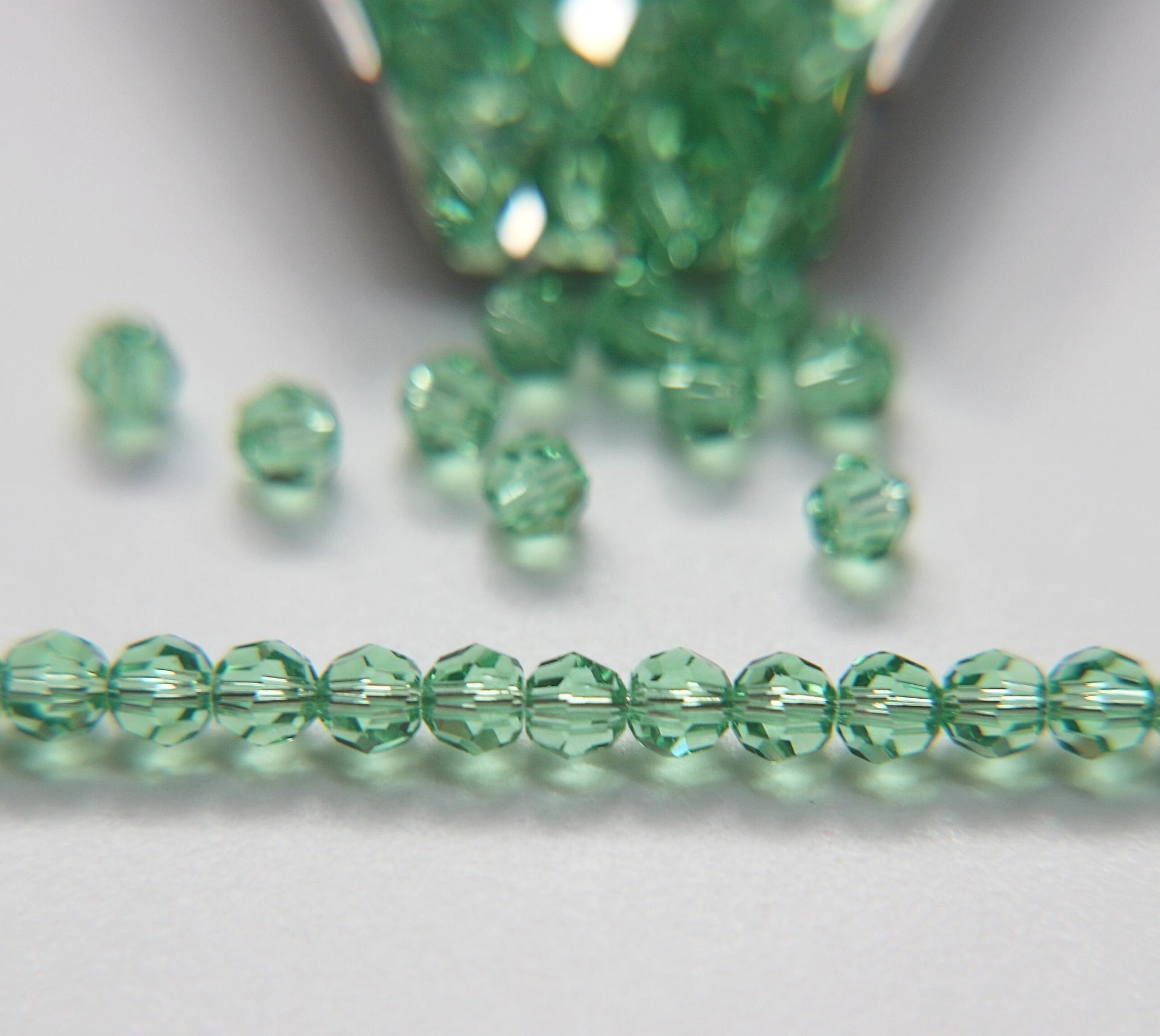 4mm Swarovski 5000 Light Emerald Faceted Round Beads Jewelry findings ornaments making beads
