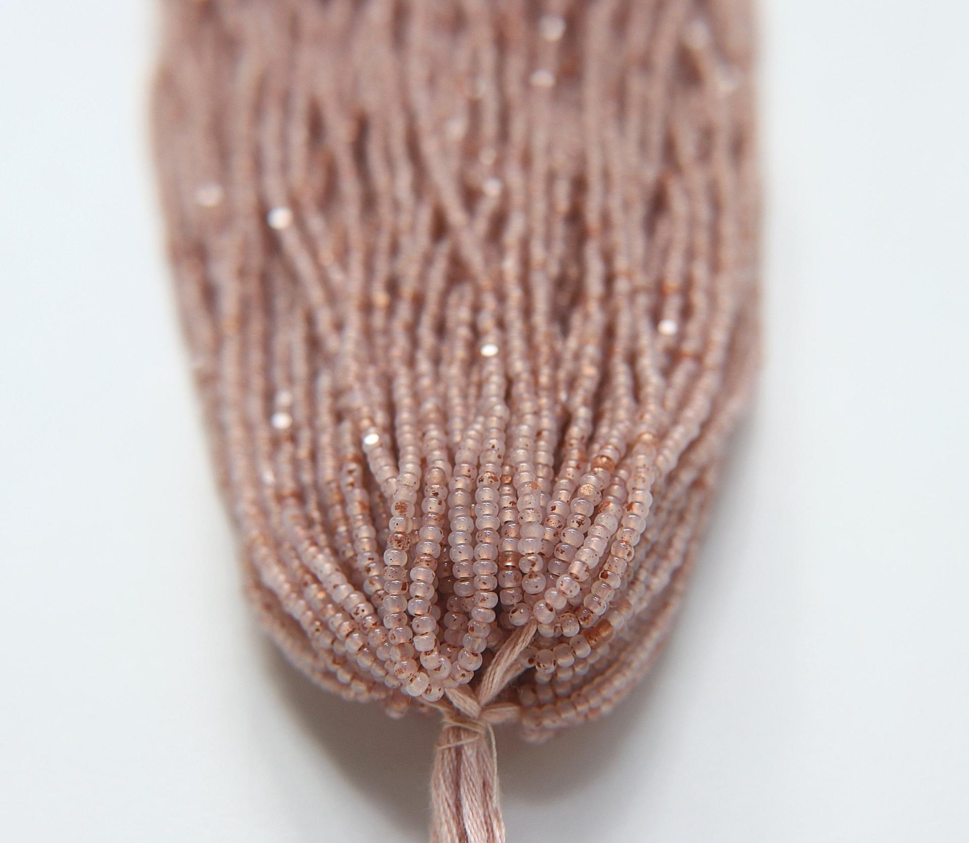 11/0 Hanks Charlotte Cut Beads White Opal Rose Gold Lined Hanks PREMIUM SEED BEADS Native beading craft supply vintage embroidery beads