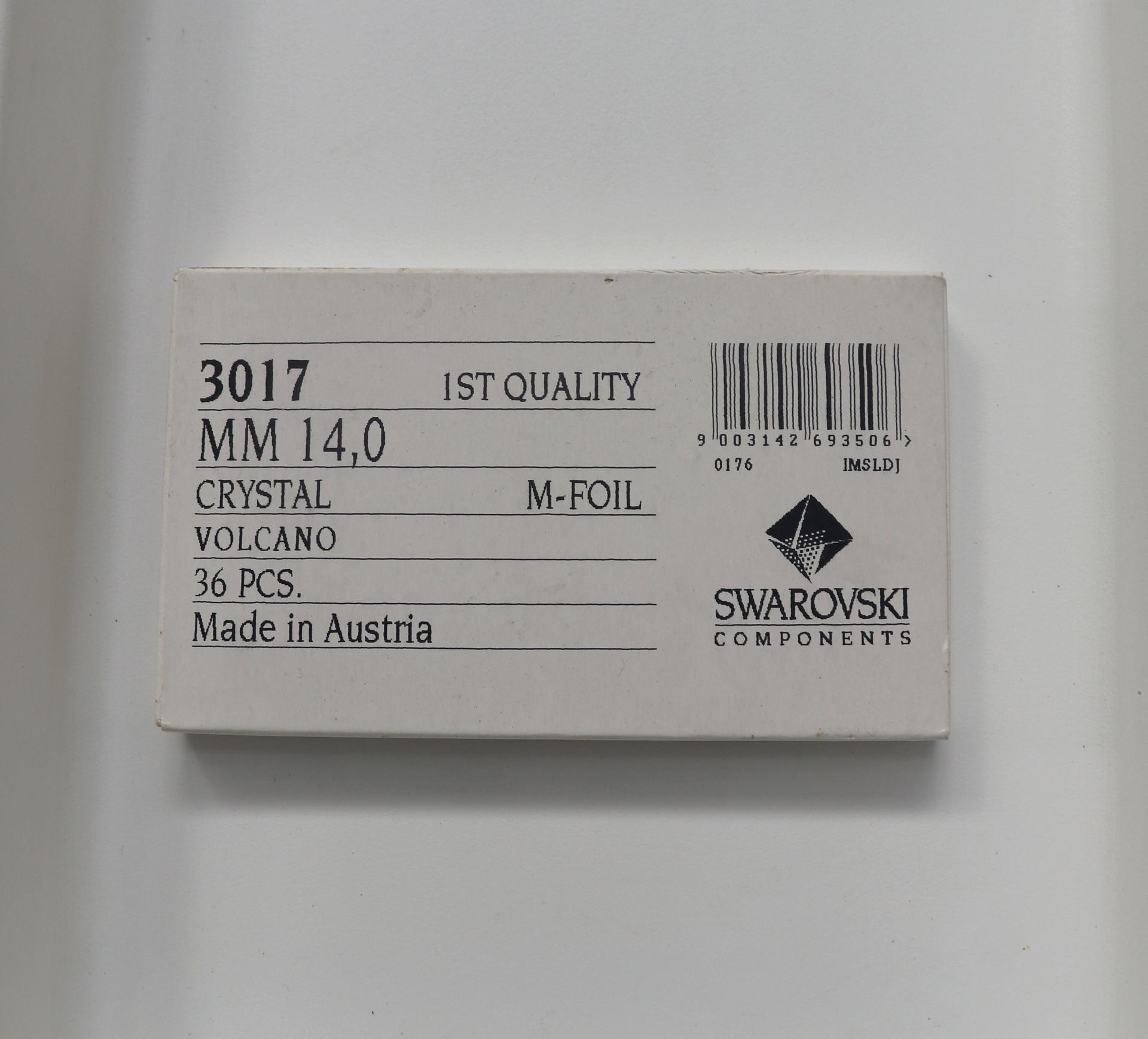 Volcano (3017) Swarovski Crystal Square Faceted Buttons for Sewing Projects - 14mm Vintage Crystal Button Beads and Jewelry Supplies