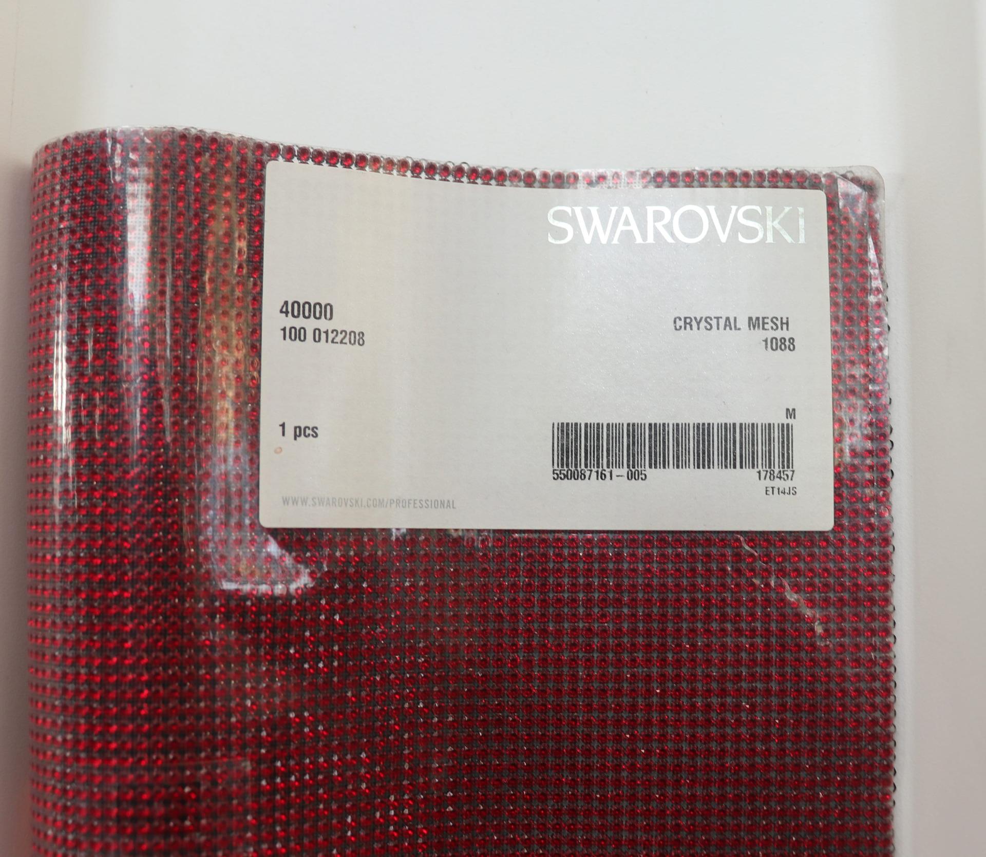 Swarovski Crystal Mesh Standard Sheet in Siam (40000) 500x200mm Black Plating back