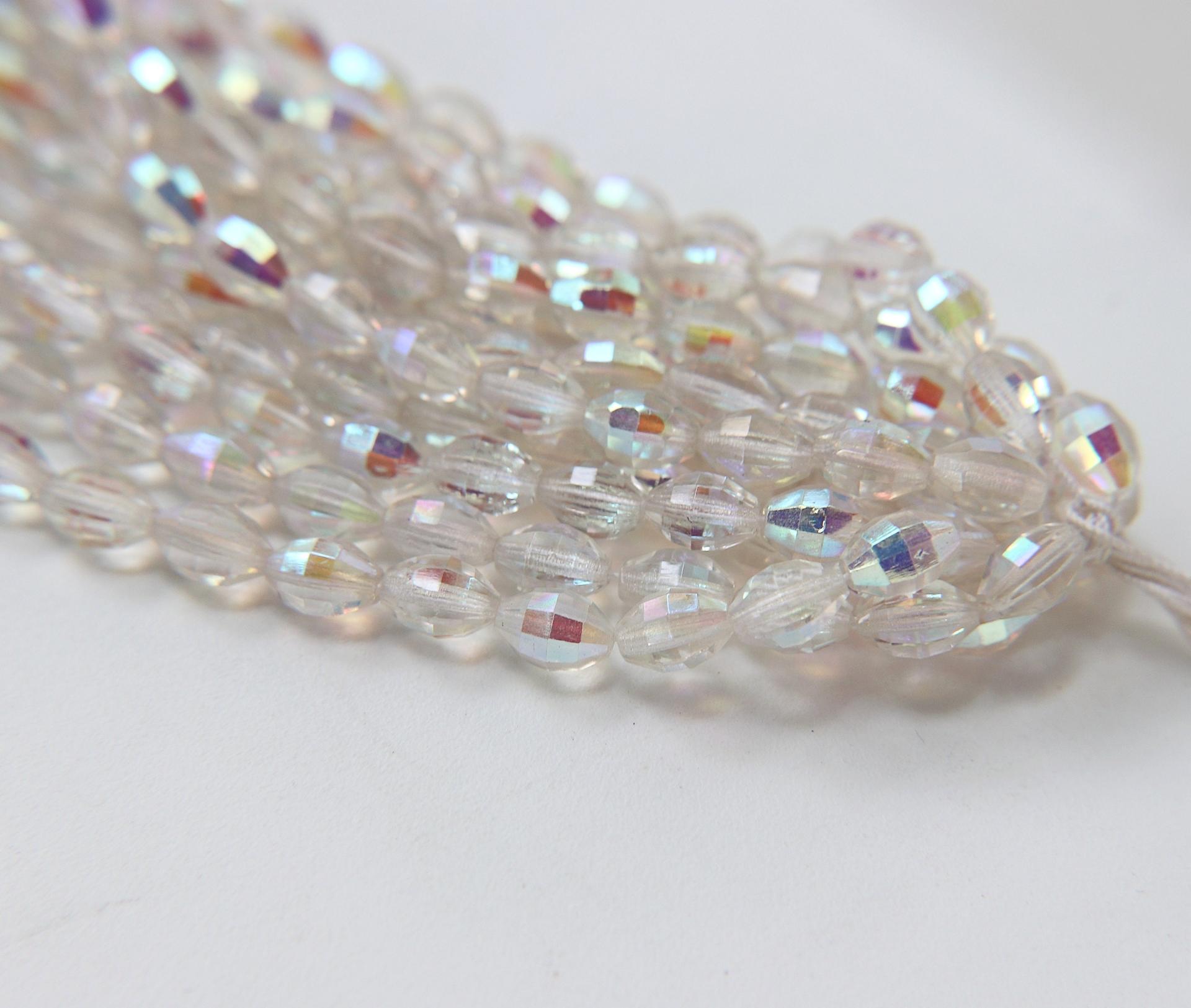 10X7 mm vintage Japanese Crystal Aurore Boreale faceted Oval Glass beads spacer beads wholesale beads