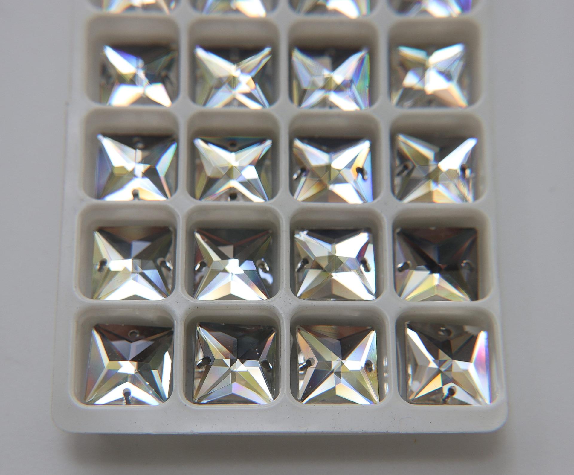 Asfour Crystal 14MM Sew On Crystals Square embroidery jewelry parts bridal decorations embroidery materials