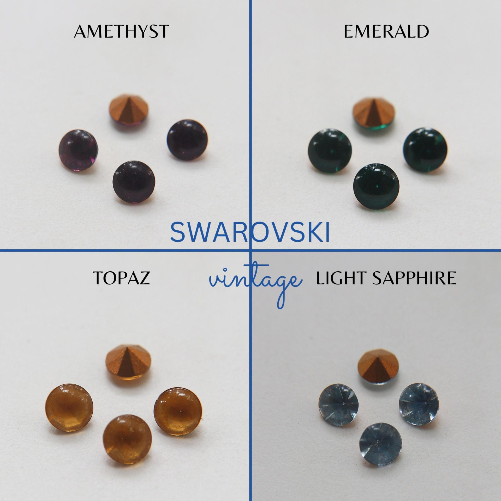 Vintage Swarovski 28ss Cabochon Chaton stones Round stones jewelry making vintage findings