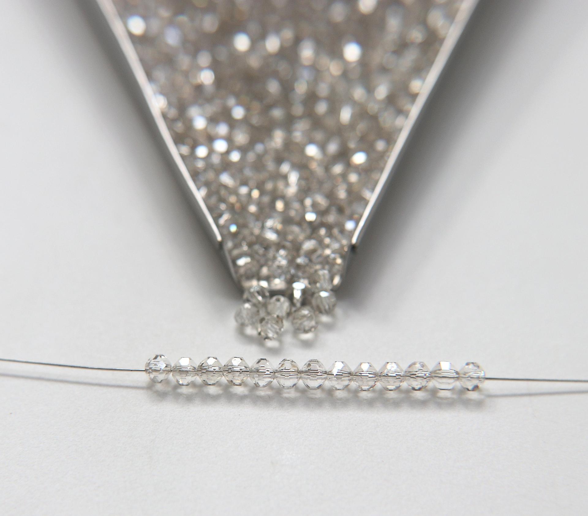 4mm Vintage Swarovski crystal beads Crystal Silver Shade faceted article 5309 PREMIUM rare vintage supplies jewelry making