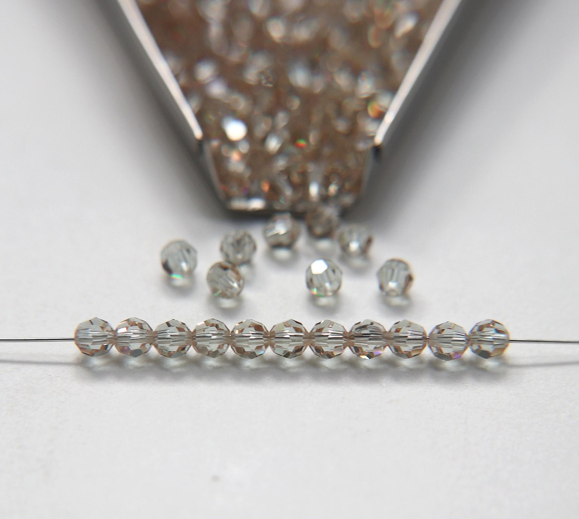 4mm Vintage Swarovski crystal beads Cantaloupe faceted round beads article 5000 PREMIUM rare vintage supplies jewelry making