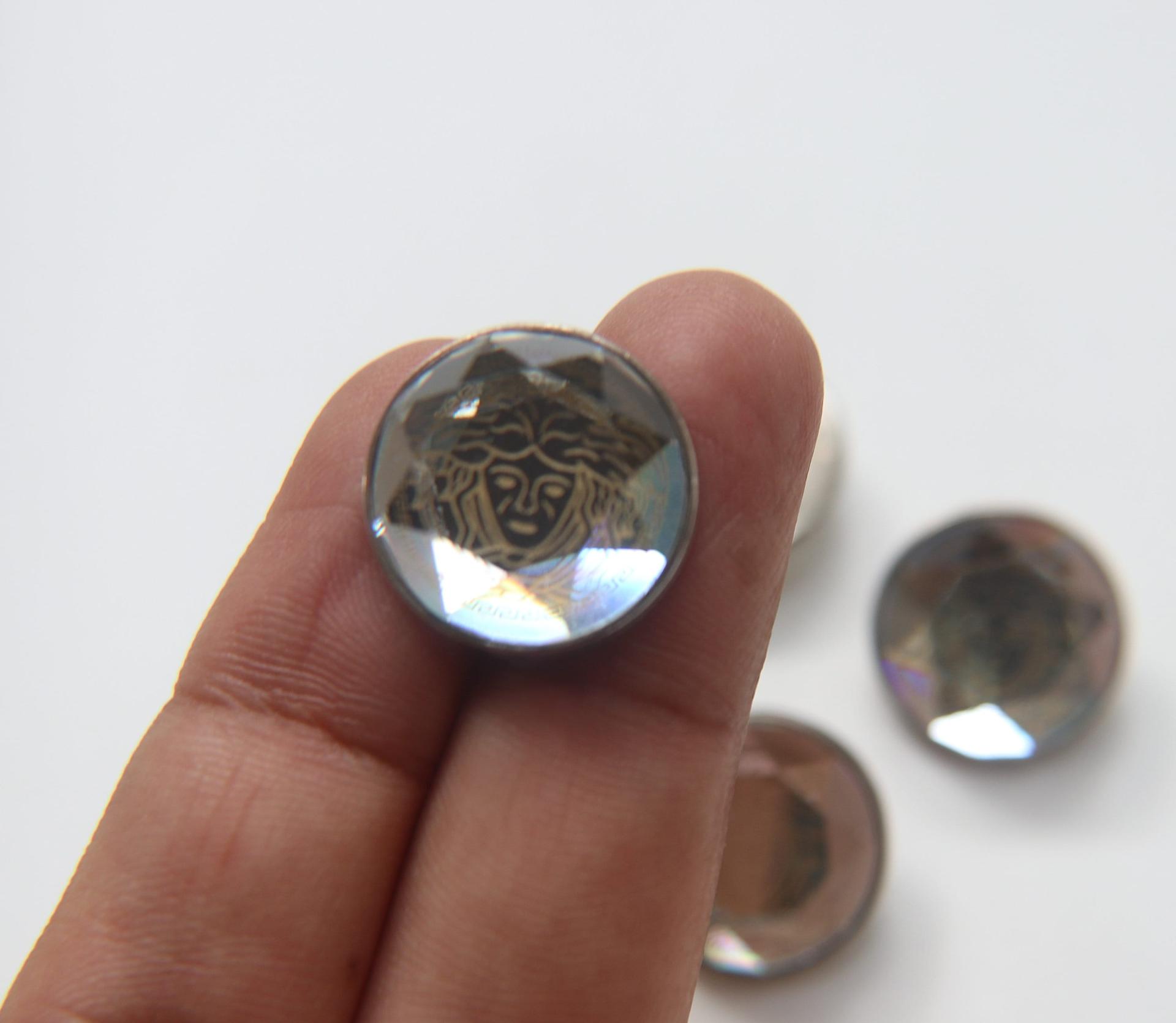20mm Designer edition Swarovski Bezel Versace engraved Buttons Swarovski Crystal vintage articles