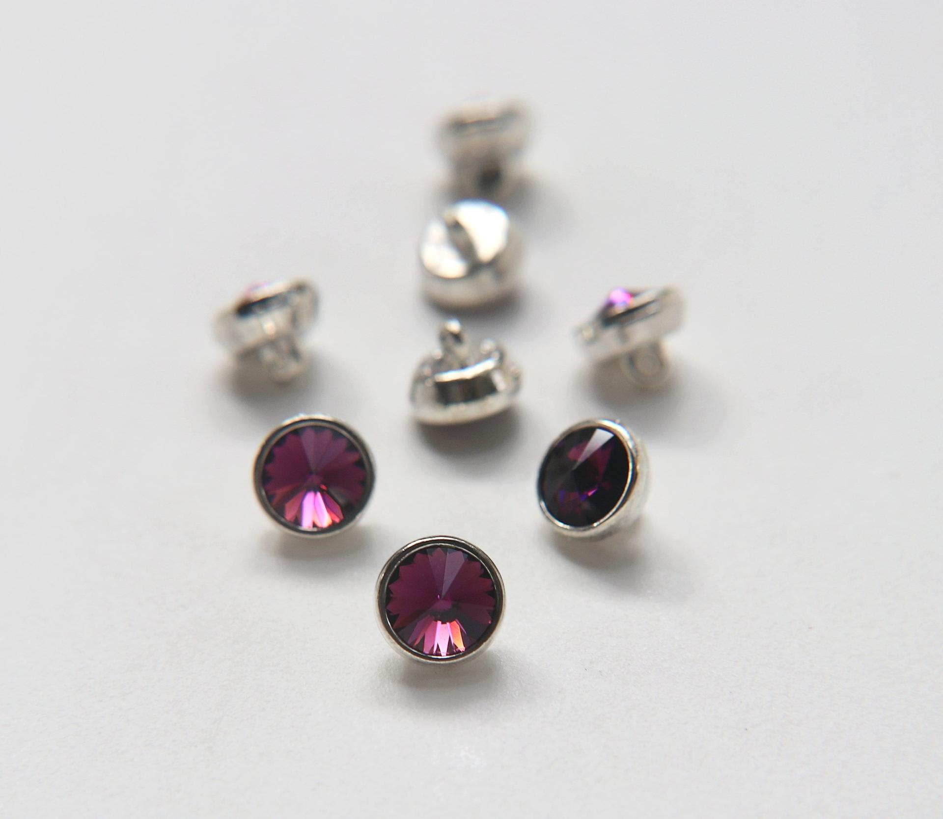 10mm Rare Swarovski Amethyst Crystaletts Bezel Buttons 6 pieces Swarovski Crystal vintage articles