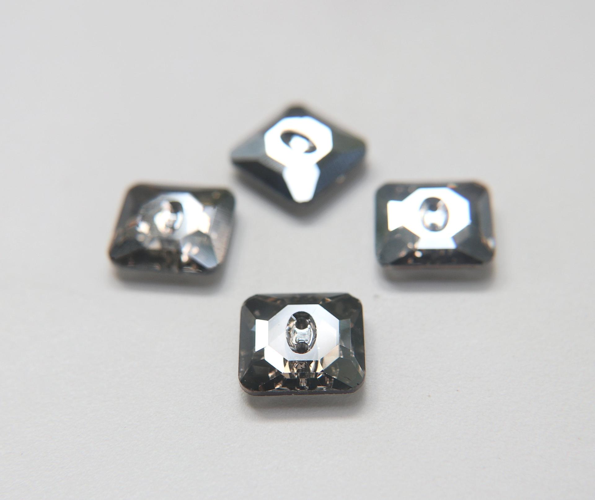 Crystal Satin (3017) Swarovski Crystal Square Faceted Buttons for Sewing Projects - 16mm Vintage Crystal Button Beads and Jewelry Supplies