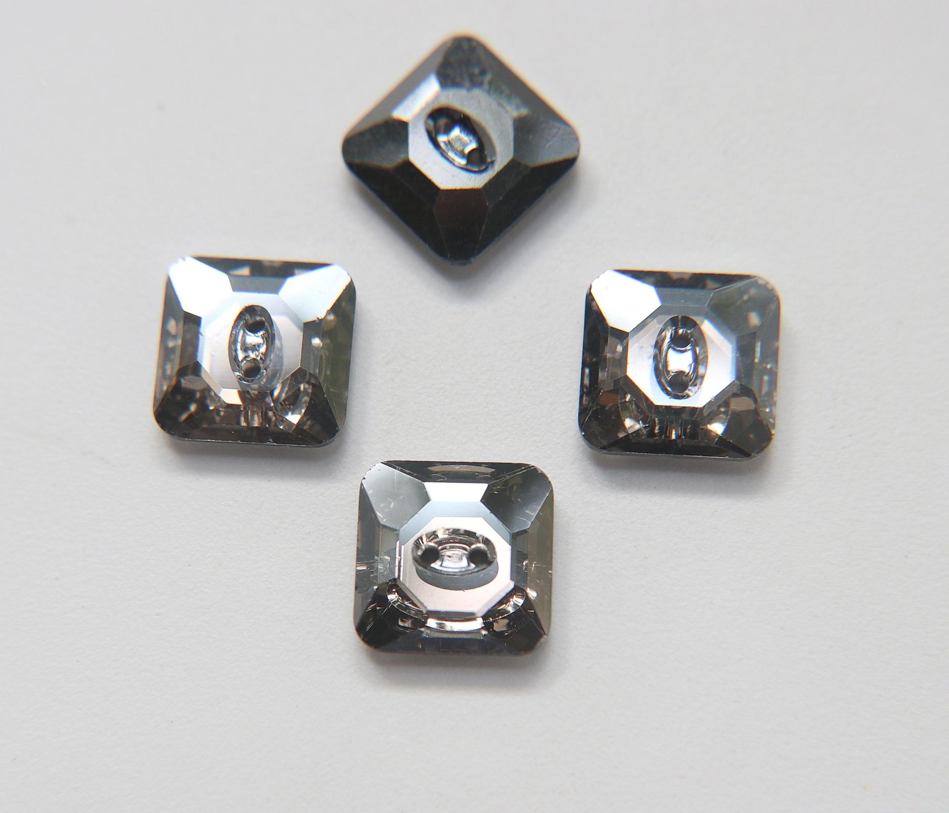 Crystal Satin (3017) Swarovski Crystal Square Faceted Buttons for Sewing Projects - 16mm Vintage Crystal Button Beads and Jewelry Supplies