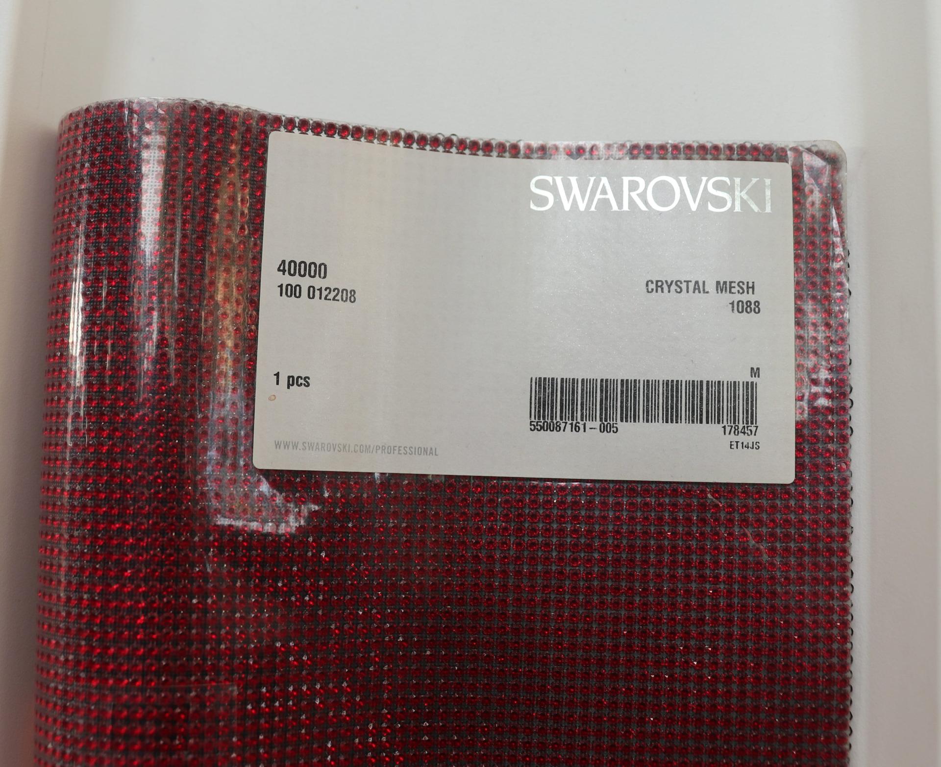 Swarovski Crystal Mesh Standard Sheet in Siam (40000) 500x200mm Black Plating back