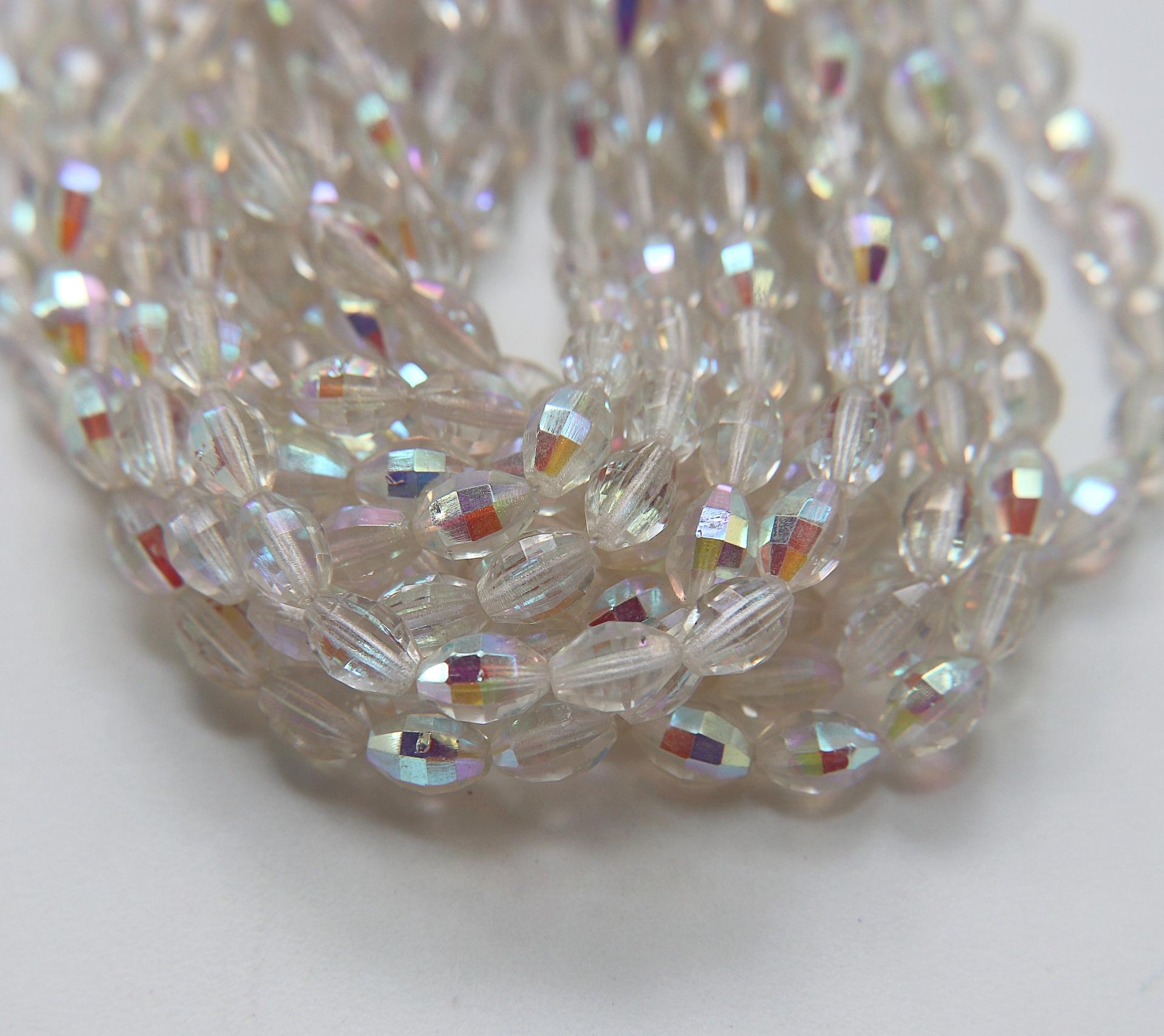 10X7 mm vintage Japanese Crystal Aurore Boreale faceted Oval Glass beads spacer beads wholesale beads