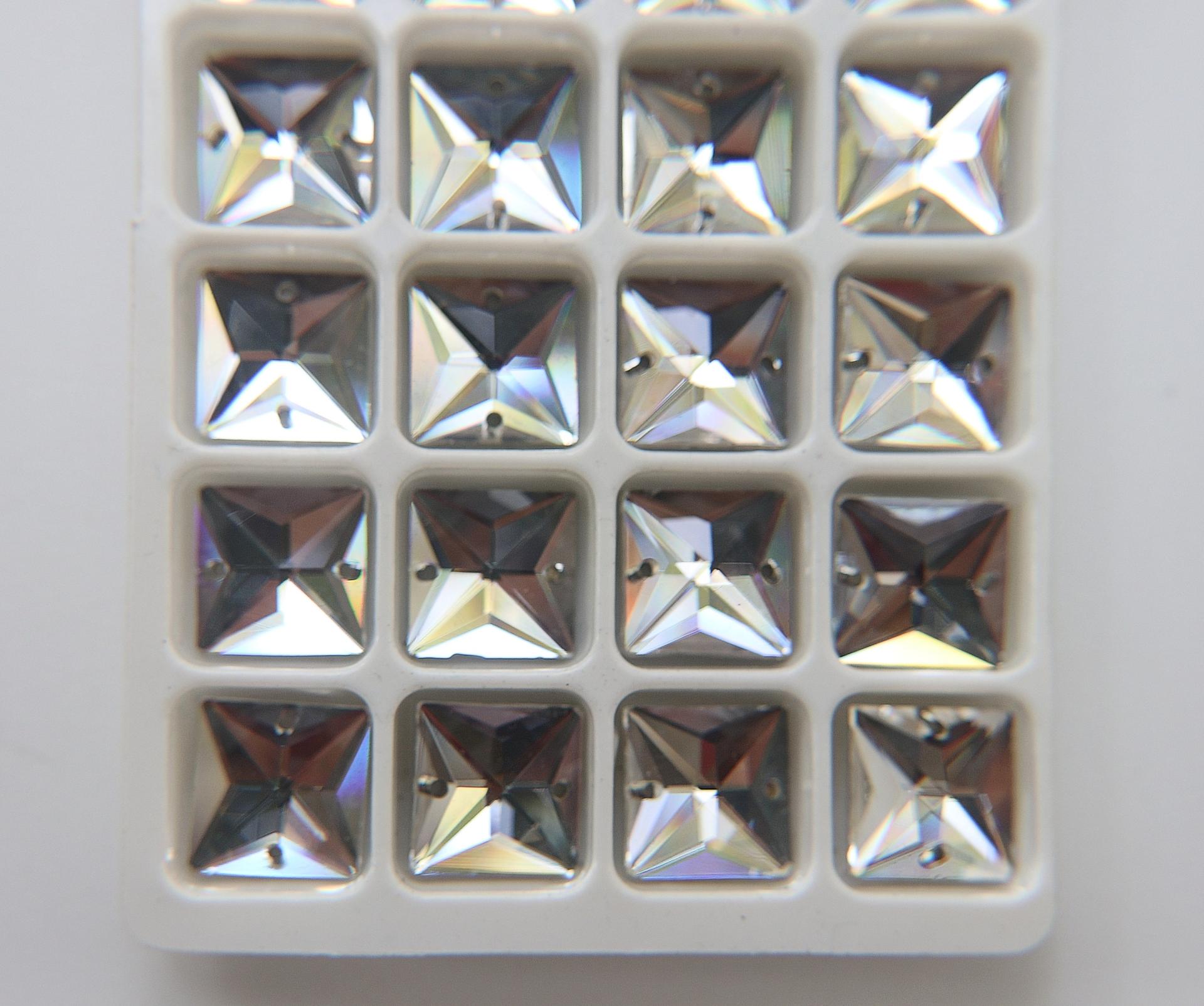 Asfour Crystal 14MM Sew On Crystals Square embroidery jewelry parts bridal decorations embroidery materials