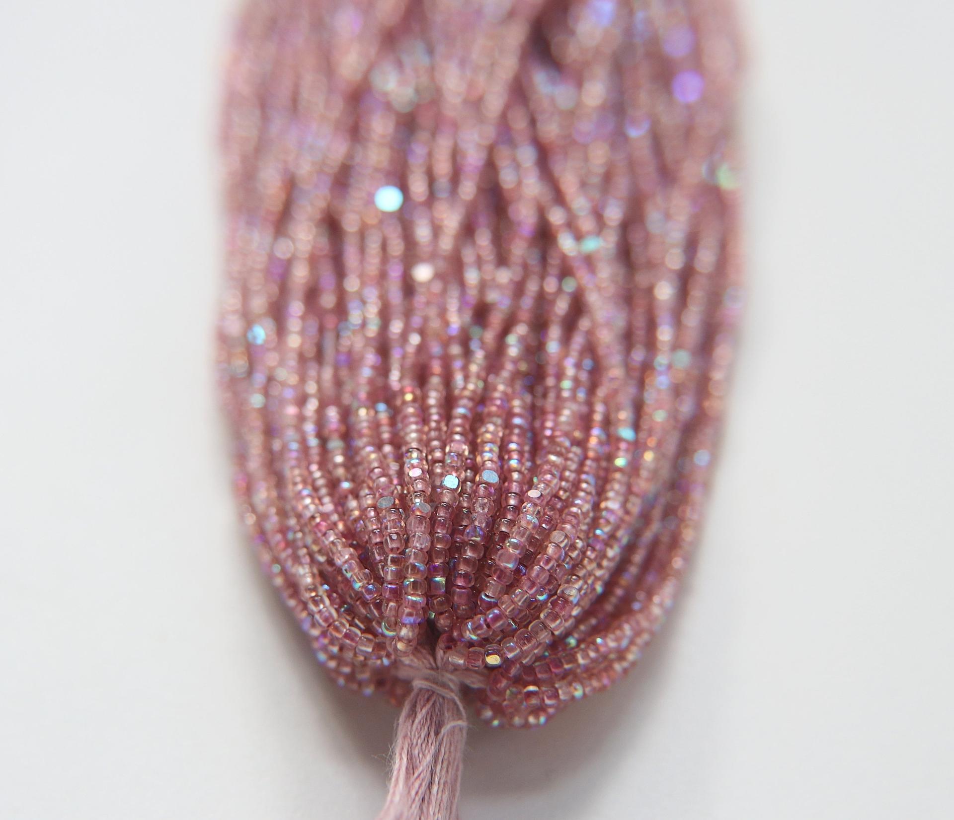 11/0 Hanks Charlotte Cut Beads Patina Neon Orchid Lined Aurore Boreale Hanks PREMIUM SEED BEADS Native Supplies