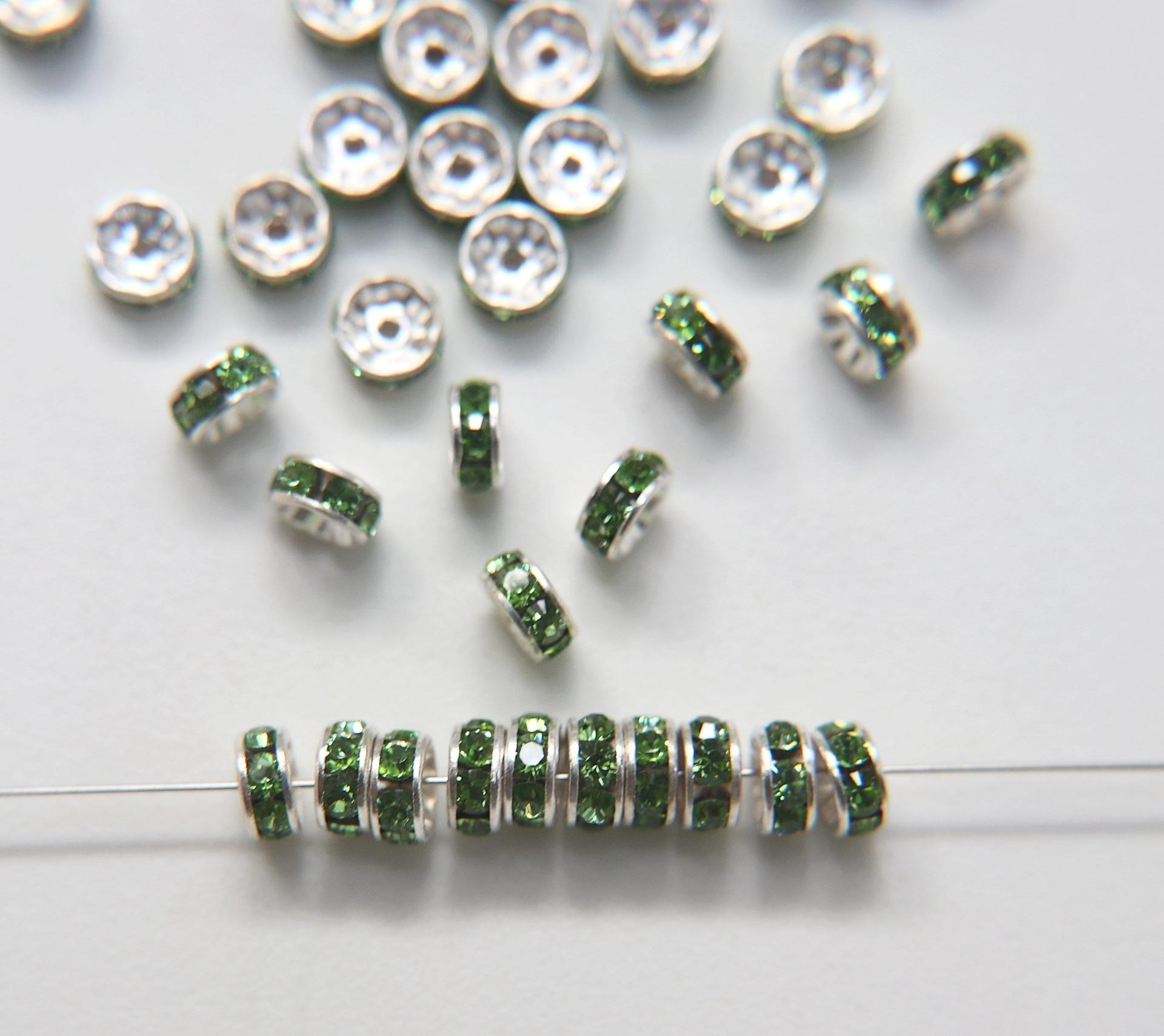 Swarovski Spacer Rondelle 177506 6mm Metal findings vintage components jewelry making craft supplies decorations