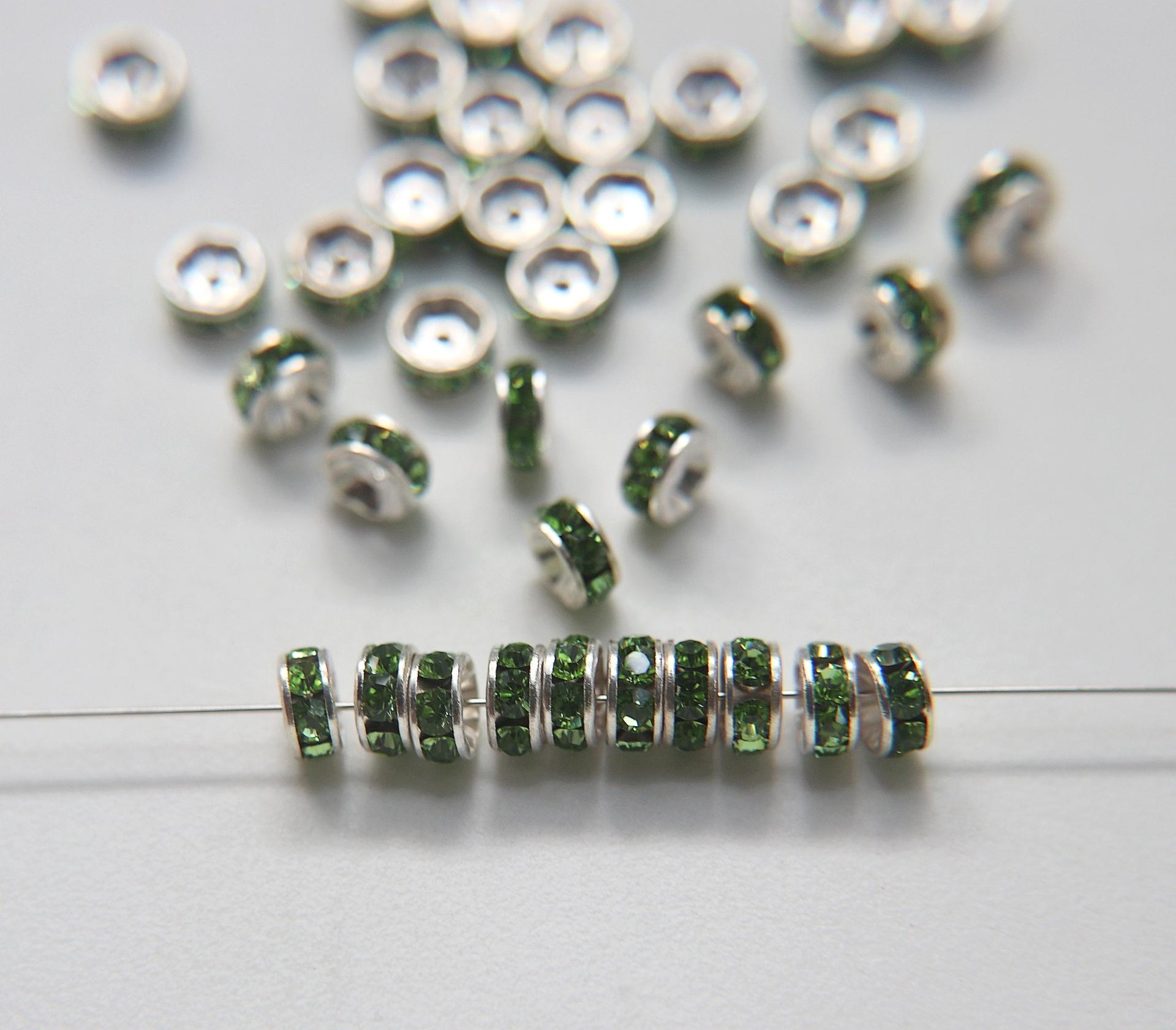 Swarovski Spacer Rondelle 177506 6mm Metal findings vintage components jewelry making craft supplies decorations