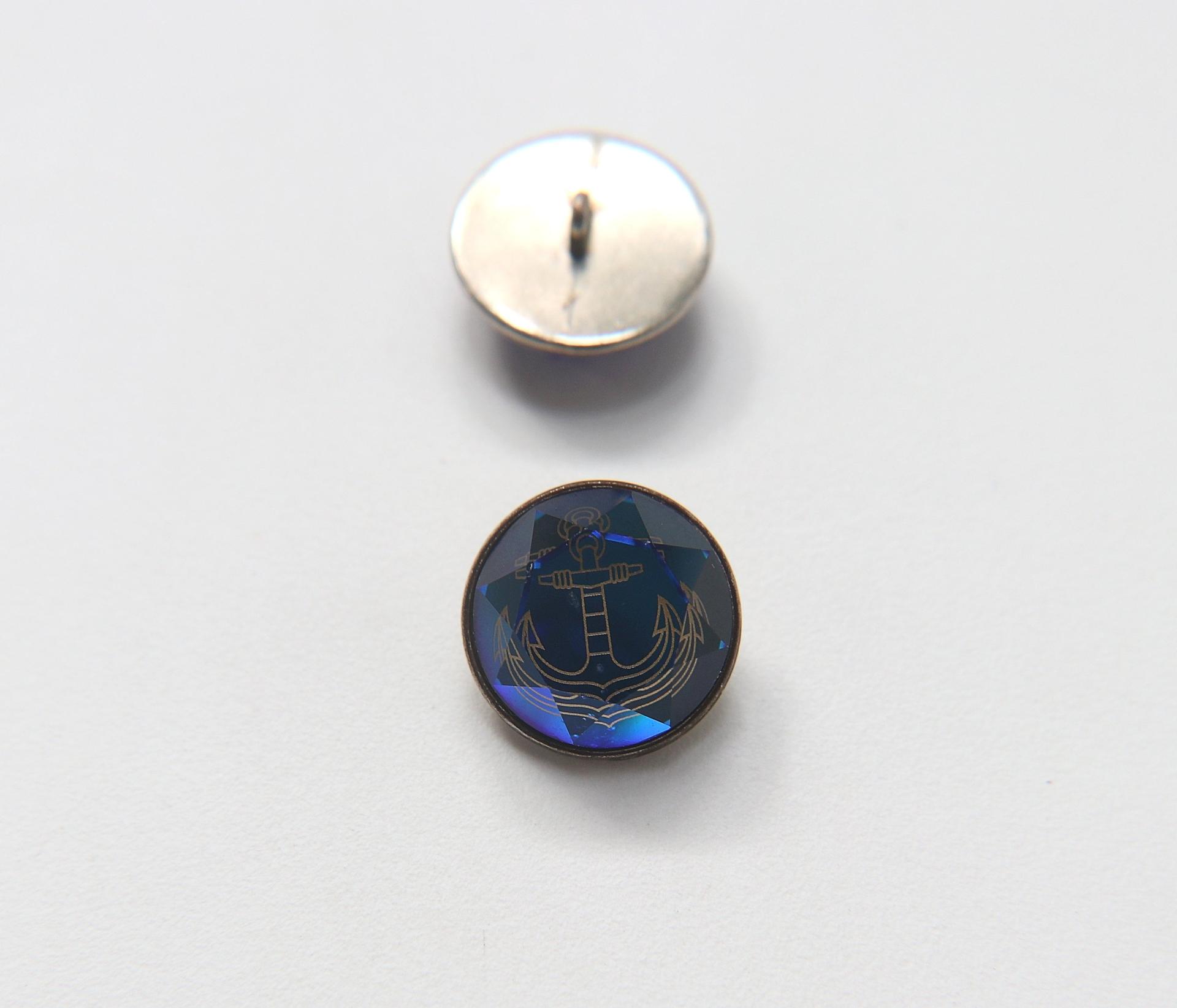 20mm Designer edition Swarovski Bezel anchor engraved Buttons Swarovski Crystal vintage articles