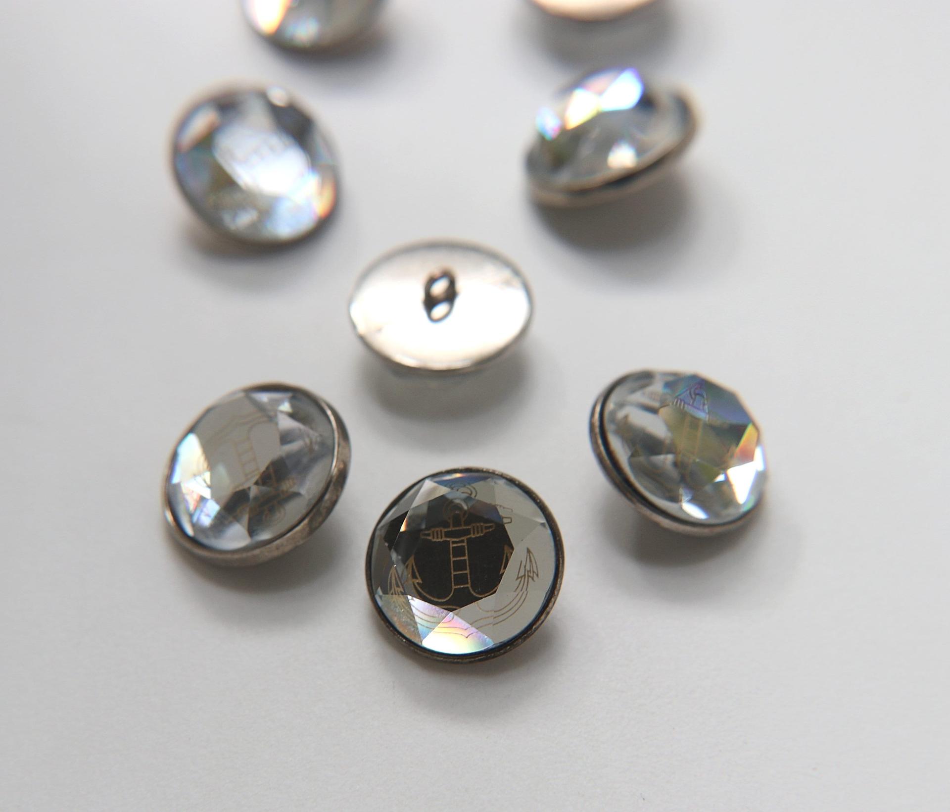 20mm Designer edition Swarovski Bezel anchor engraved Buttons Swarovski Crystal vintage articles