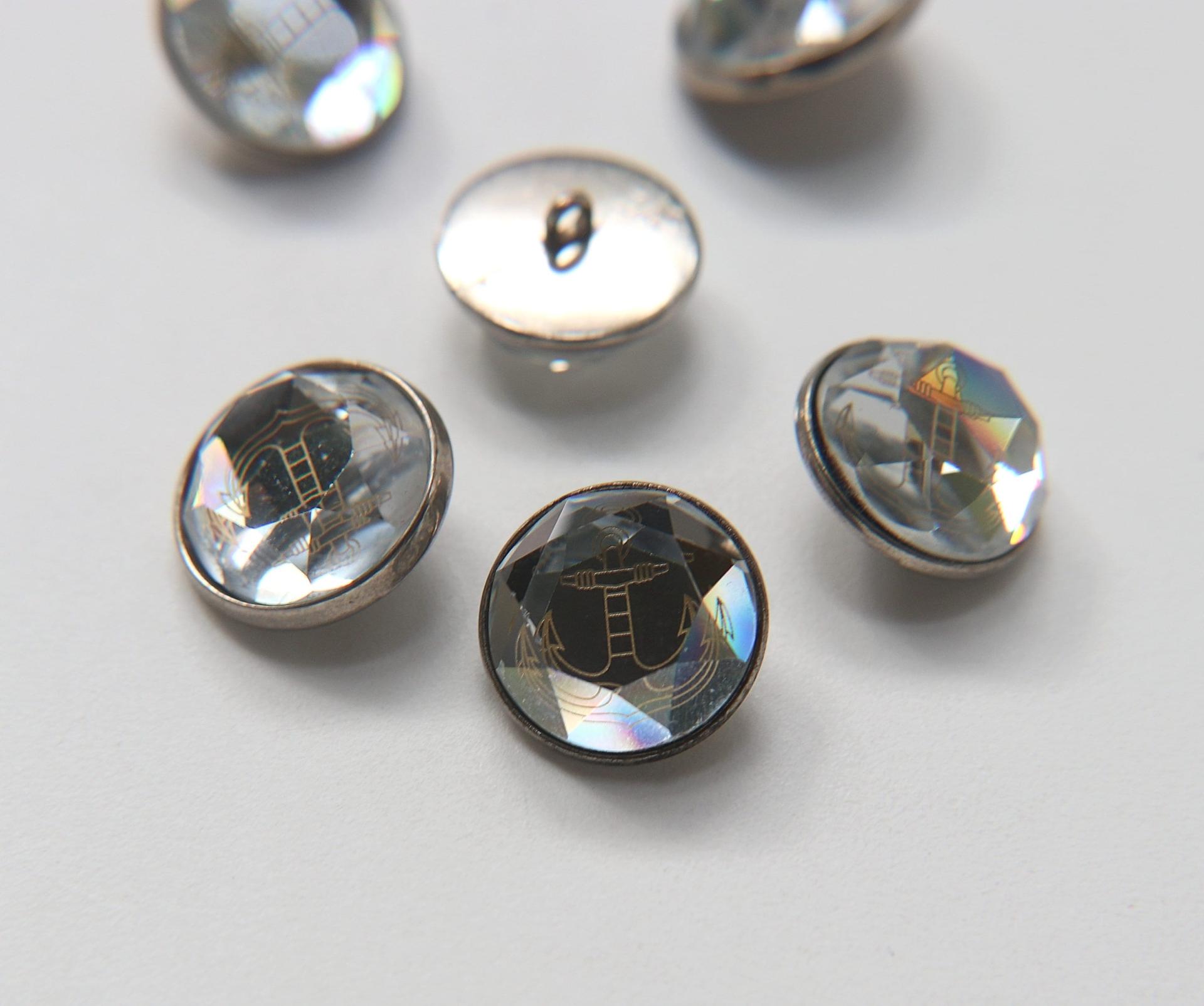 20mm Designer edition Swarovski Bezel anchor engraved Buttons Swarovski Crystal vintage articles
