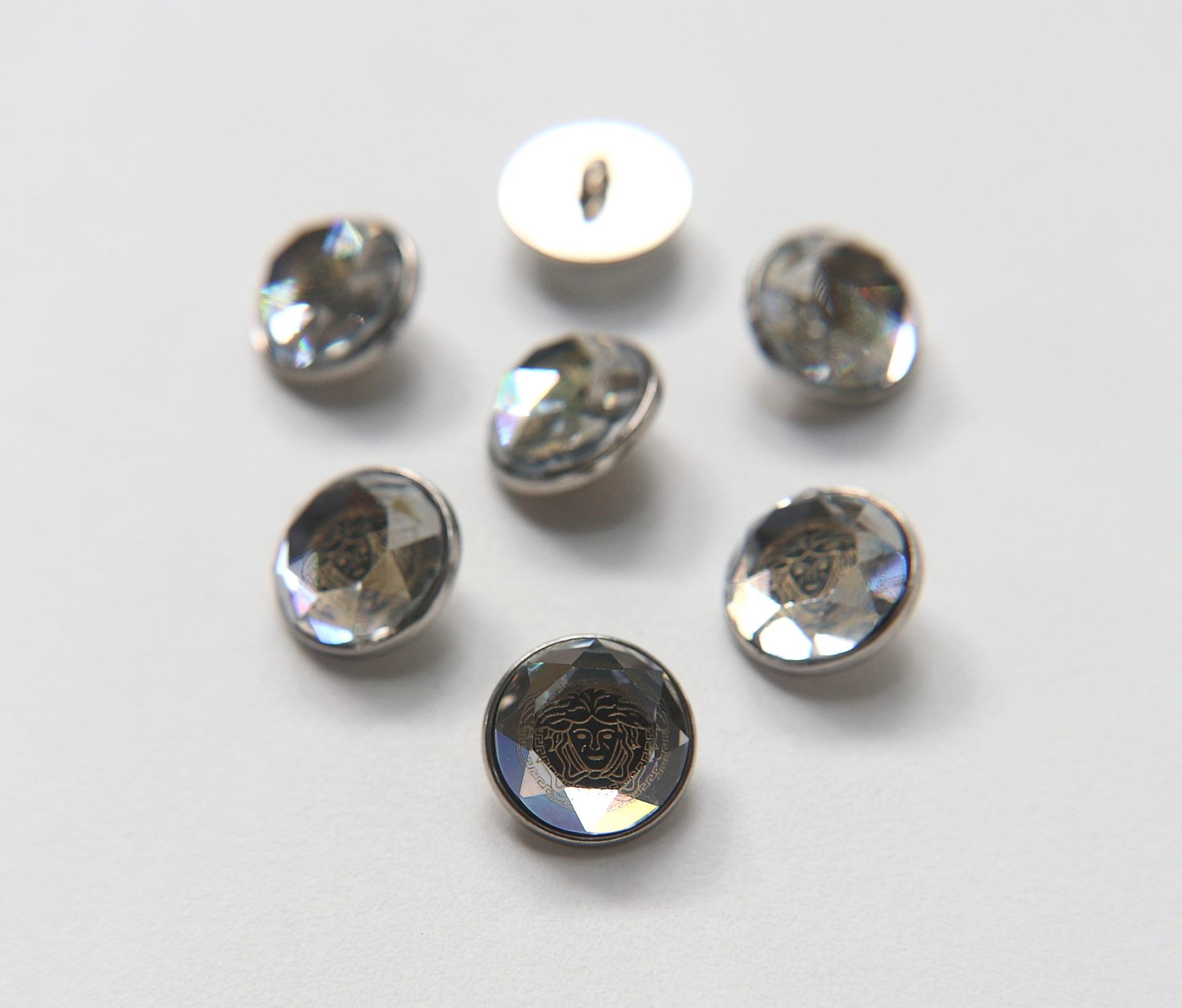 16mm Designer edition Swarovski Bezel Versace engraved Buttons Swarovski Crystal vintage articles