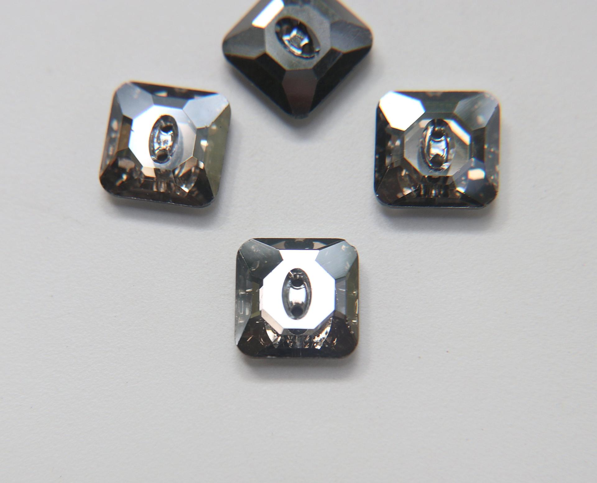 Crystal Satin (3017) Swarovski Crystal Square Faceted Buttons for Sewing Projects - 16mm Vintage Crystal Button Beads and Jewelry Supplies