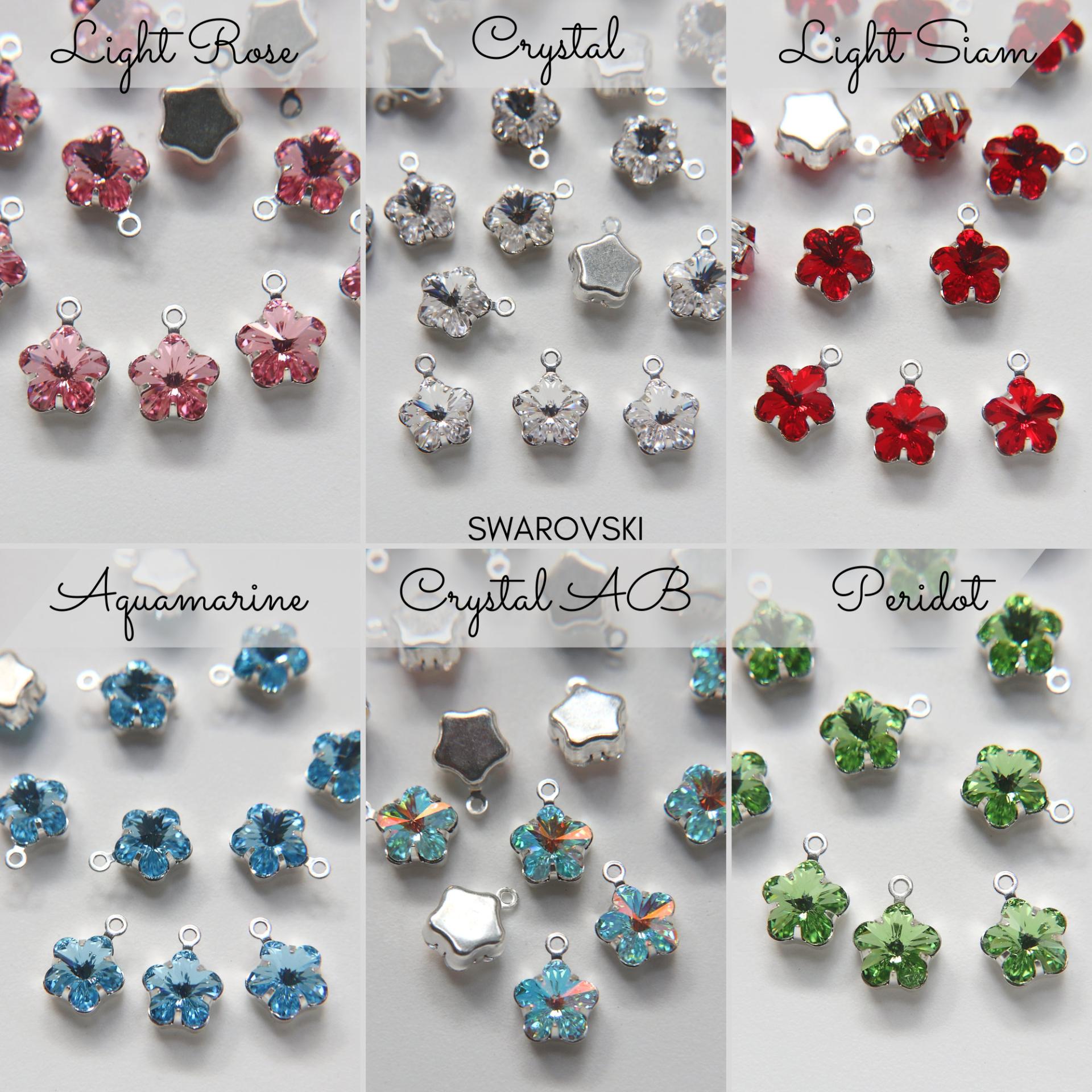 SWAROVSKI 4744 DAISY RHINESTONE in drop setting silver plated 10mm jewelry supplies pendant