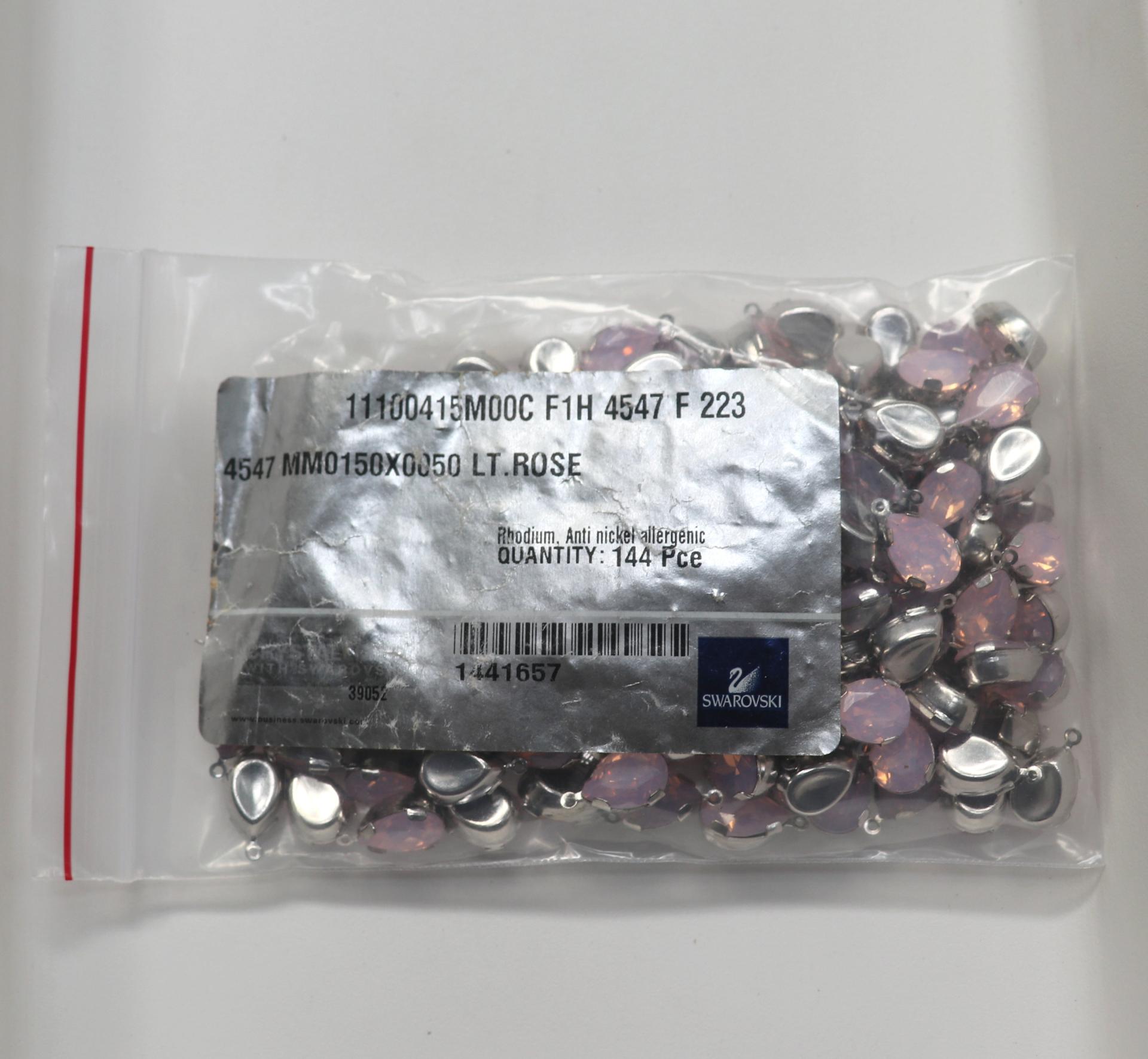 SWAROVSKI Pear Drop in drop setting silver plated 18x11mm 2 pieces jewelry supplies pendant
