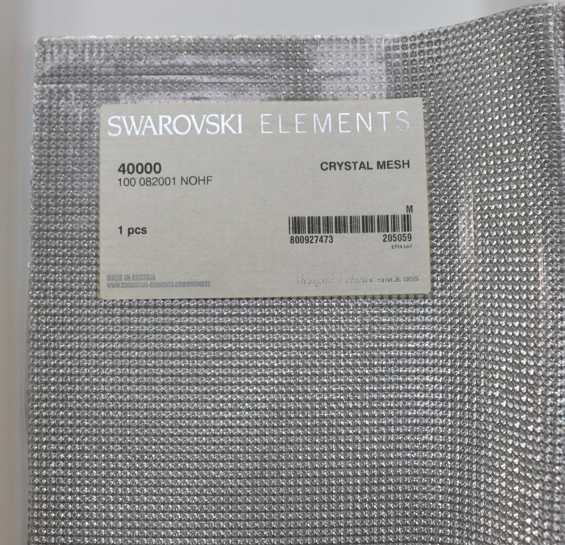 Swarovski Crystal Mesh Standard Sheet in Crystal (40000) 500x200mm Silver Plating back
